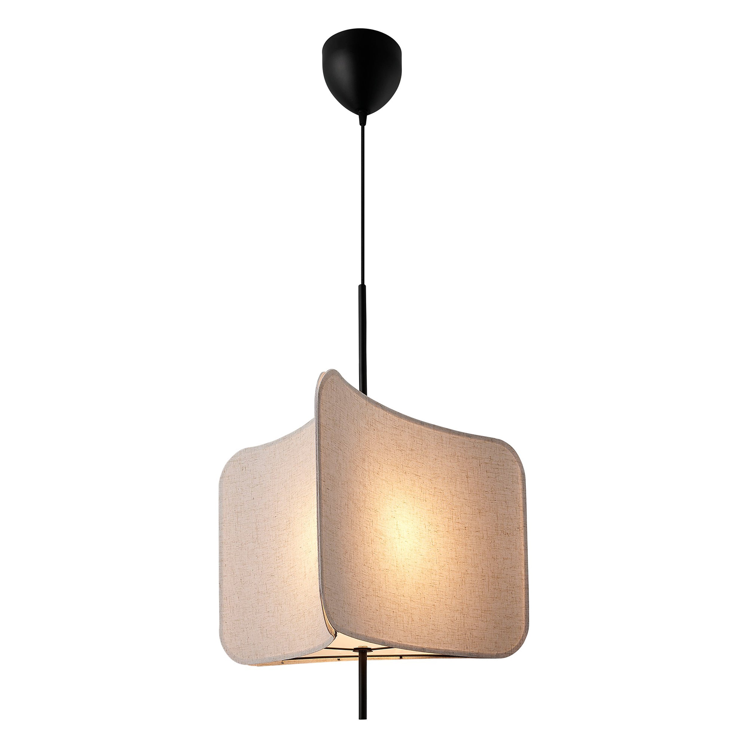 Lampa wisząca Tinto czarna z beżowym abażurem