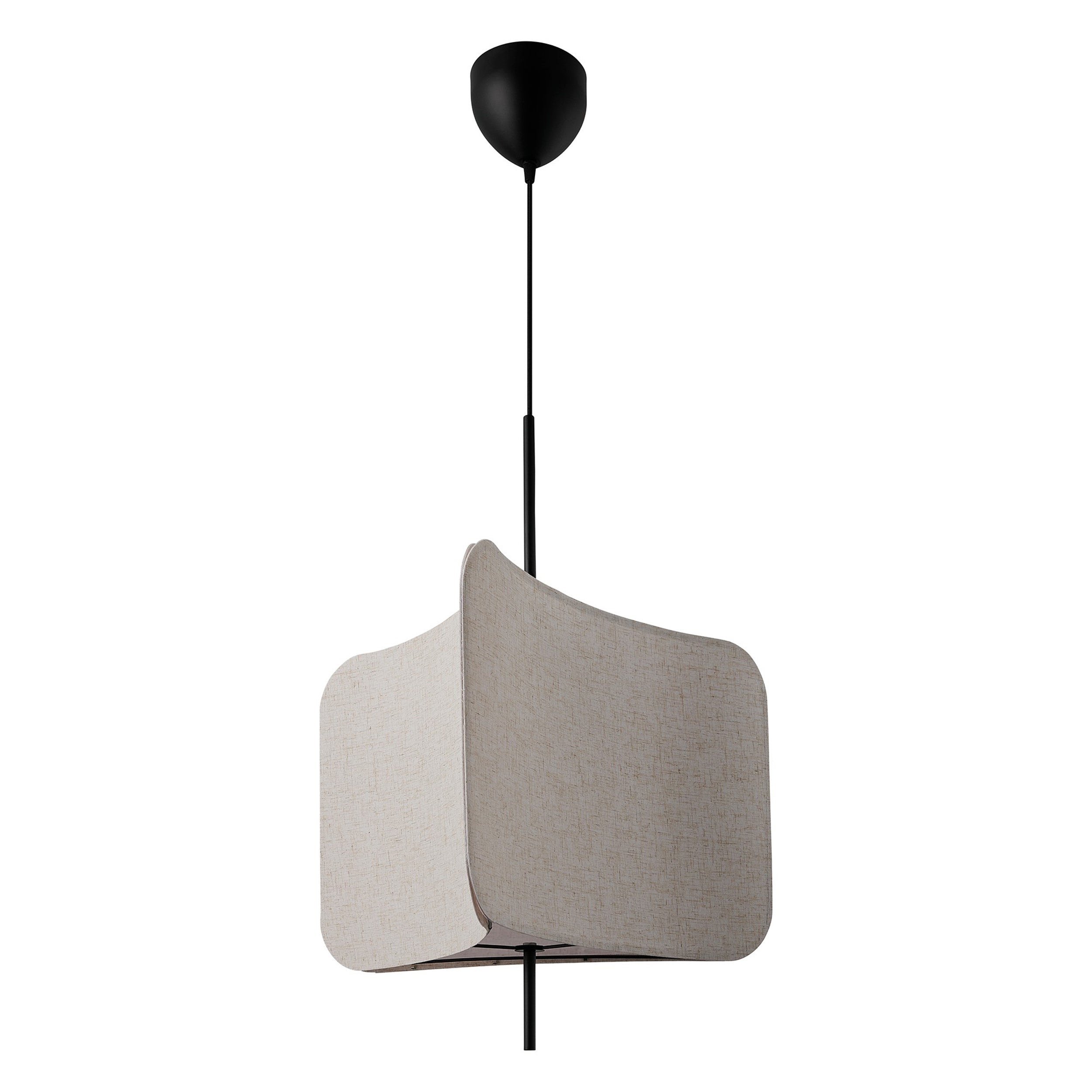 Lampa wisząca Tinto czarna z beżowym abażurem
