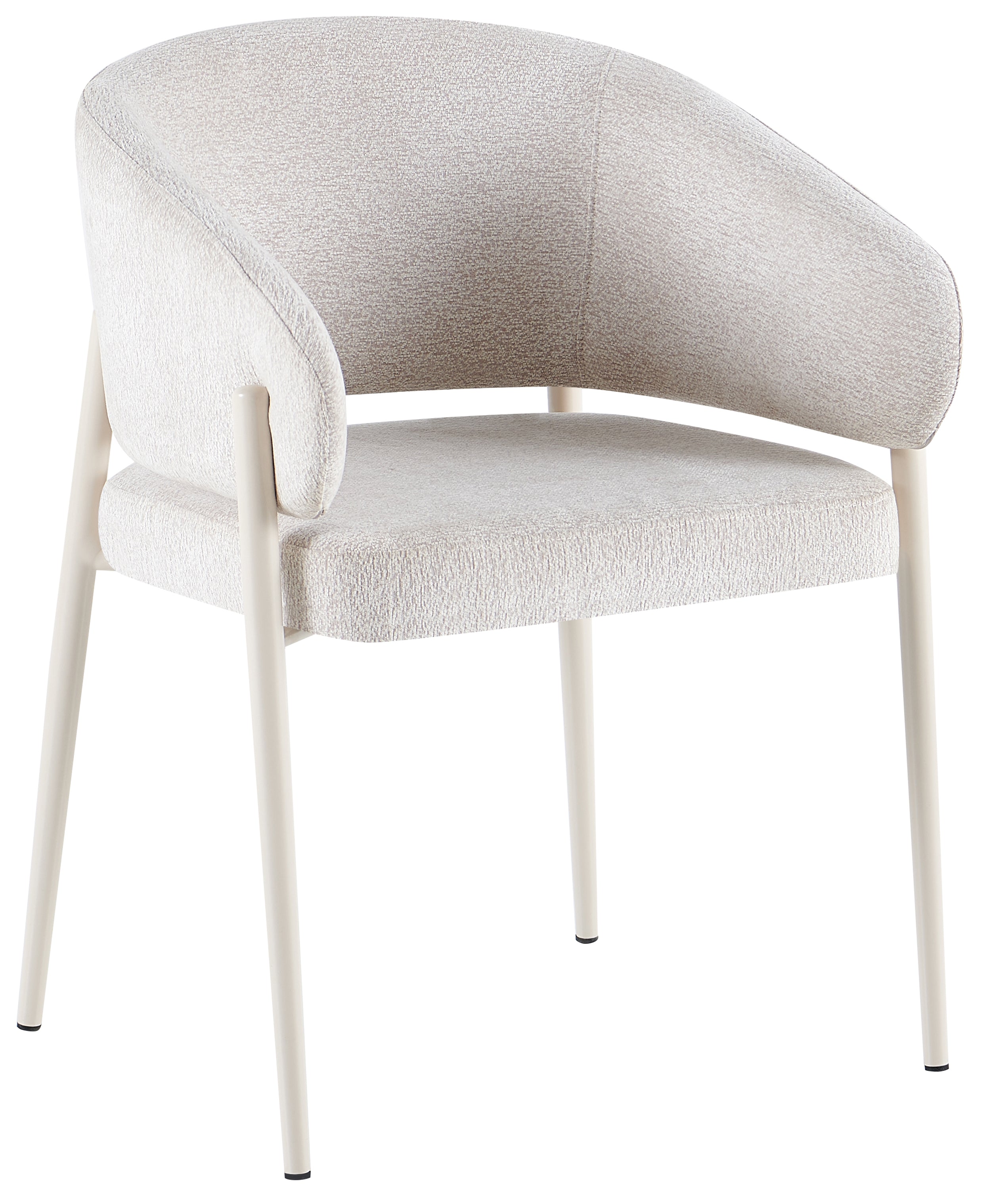 Krzesło tapicerowane Resilly beżowy szenil / beżowe nóżki