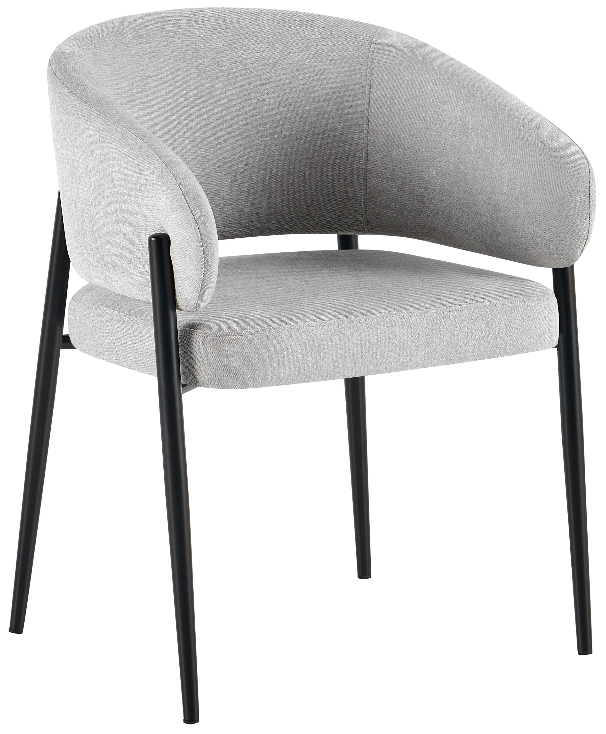 Krzesło tapicerowane Resilly szary szenil / czarne nóżki