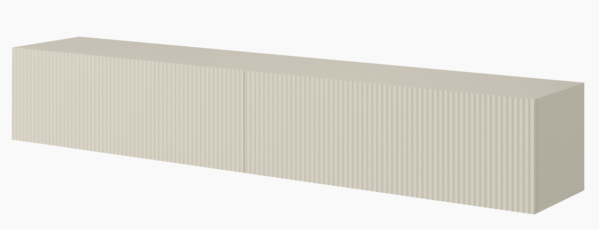 Szafka RTV Veldio z frezowanym frontem 175 cm Szary beż wisząca