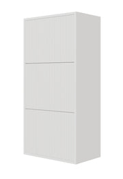 Szafka na buty Veldio z frezowanym frontem i trzema przegrodami 50 cm Biała wisząca