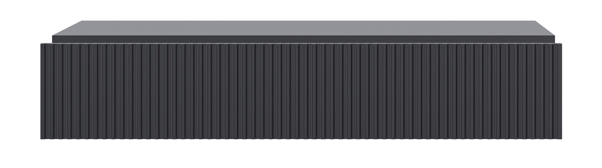 Konsola Veldio z frezowanym frontem i szufladą 90 cm Czarna wisząca