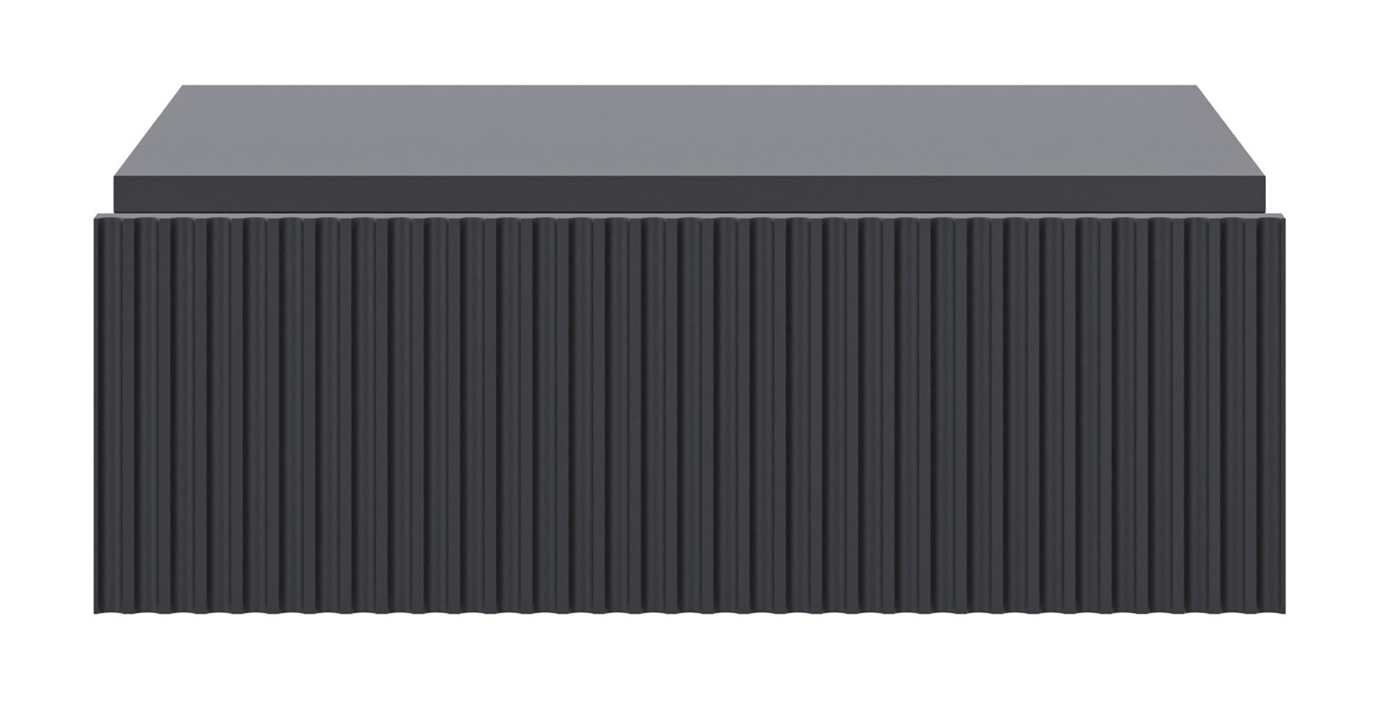 Szafka nocna Veldio z frezowanym frontem i szufladą 50 cm Czarna wisząca