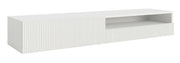 Szafka RTV Veldio z frezowanym frontem i wnęką 175 cm Biała wisząca