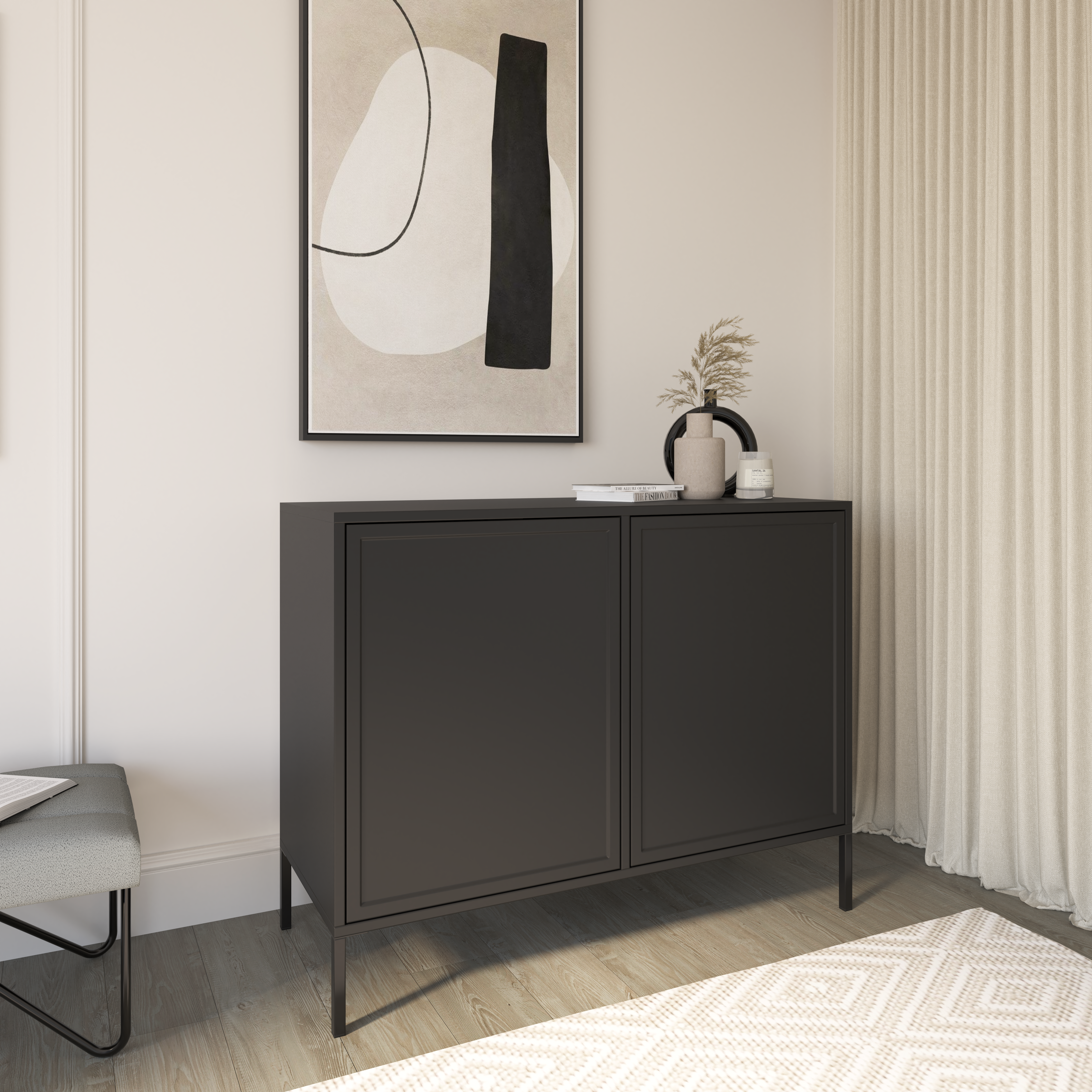 Komoda dwudrzwiowa Velveto 100 cm czarny