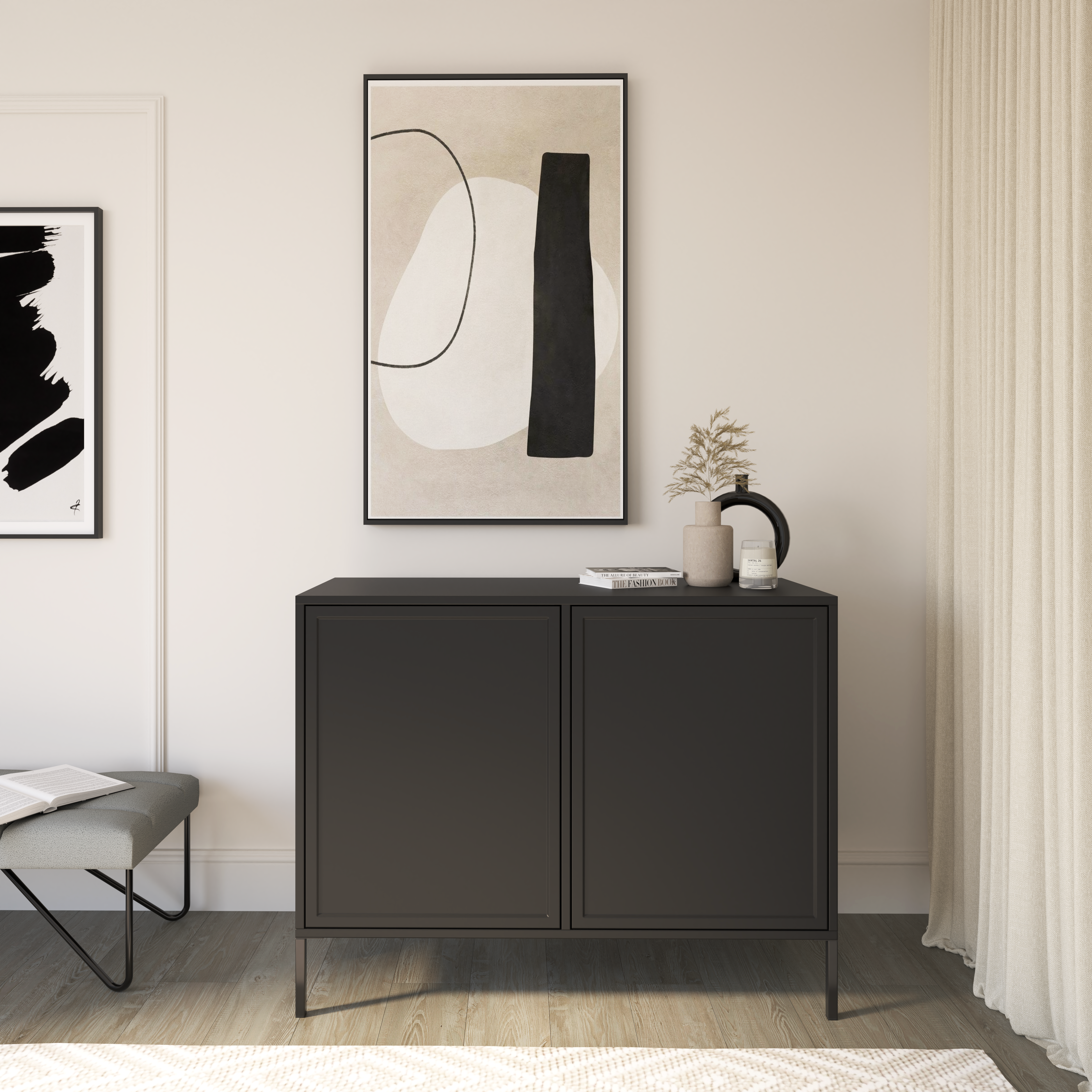 Komoda dwudrzwiowa Velveto 100 cm czarny