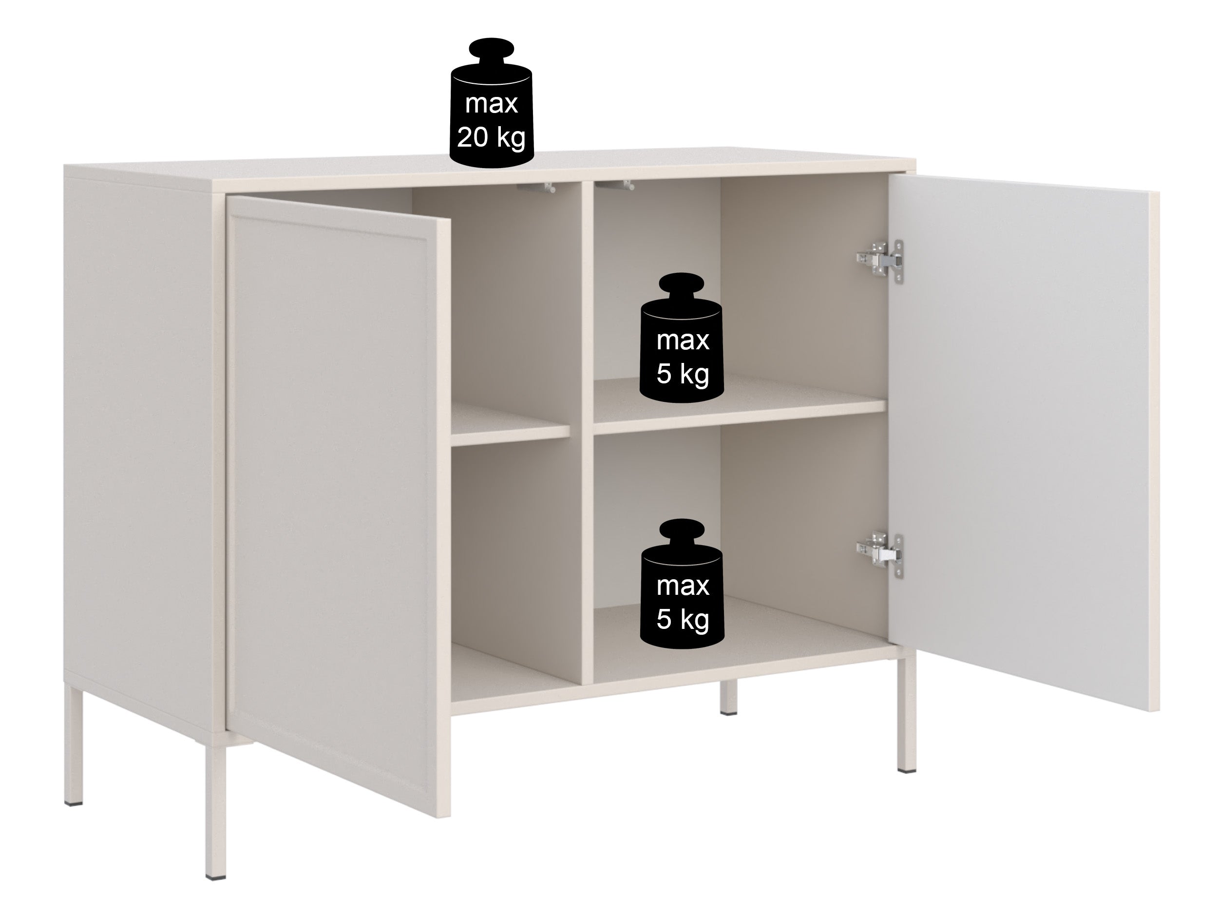 Komoda dwudrzwiowa Velveto 100 cm czarny