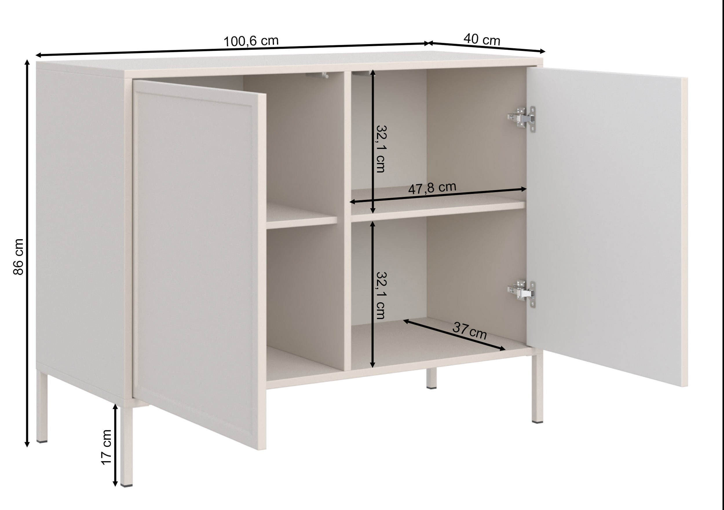 Komoda dwudrzwiowa Velveto 100 cm czarny
