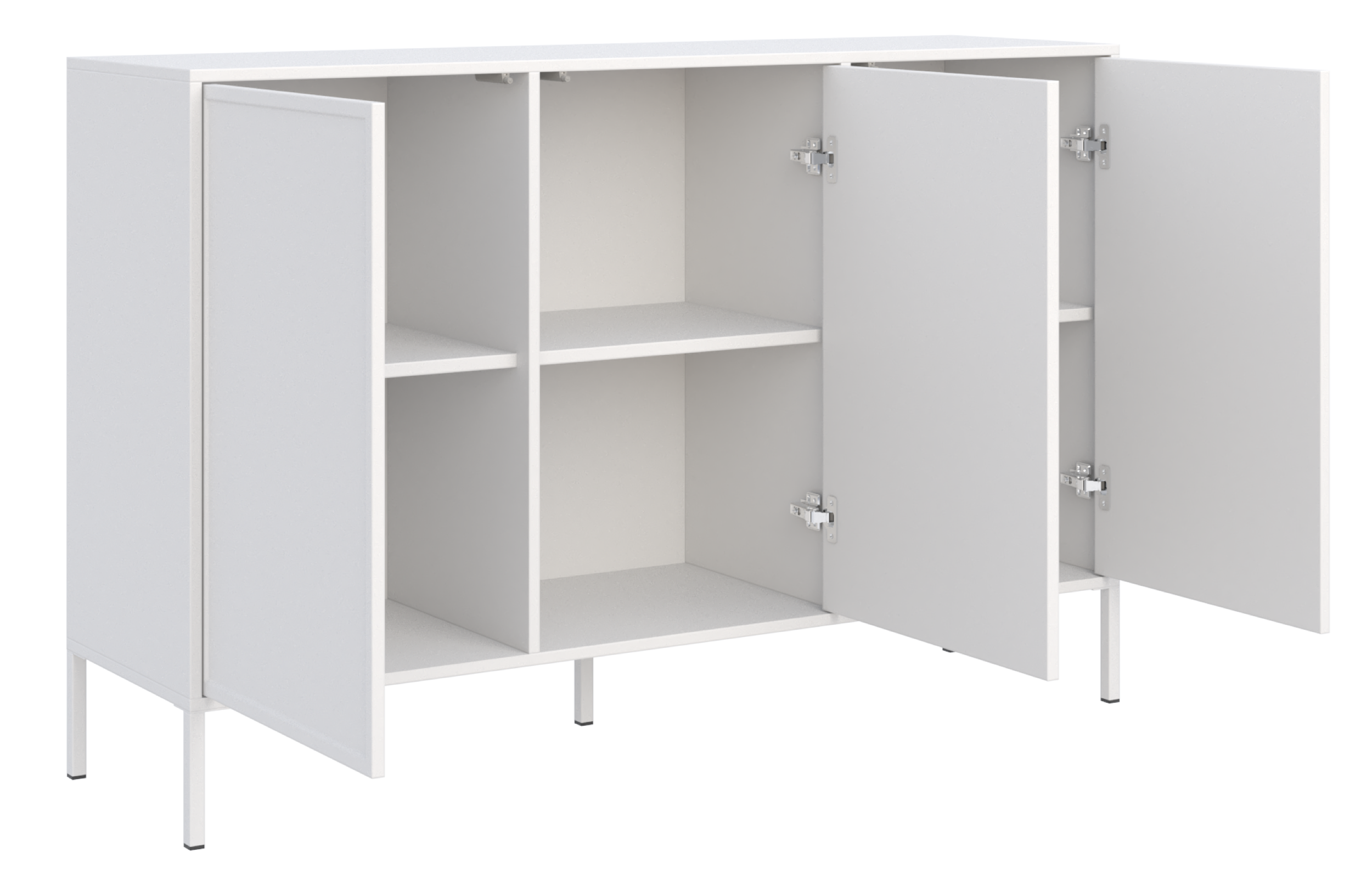 Komoda trzydrzwiowa Velveto 150 cm biały