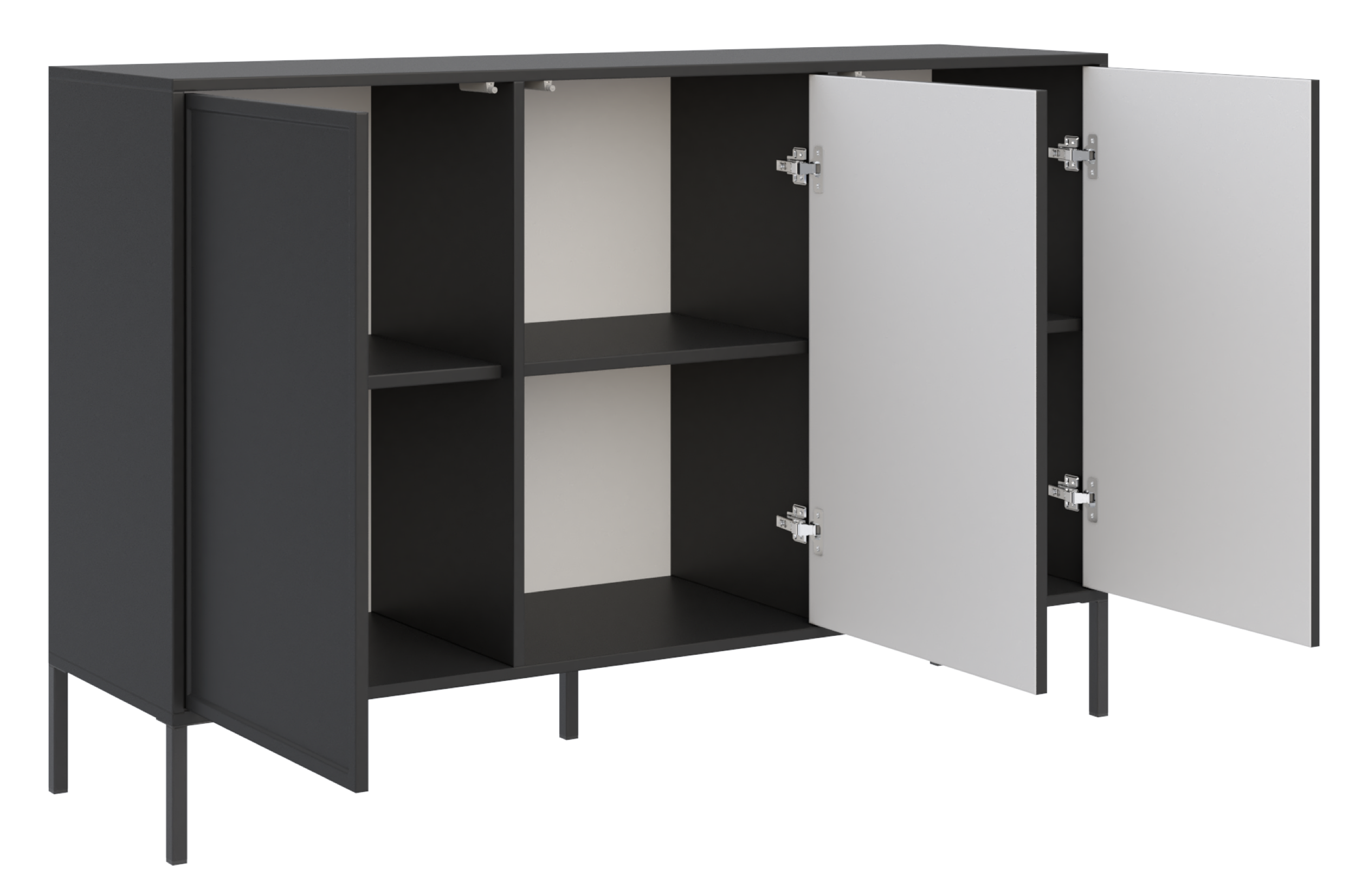 Komoda trzydrzwiowa Velveto 150 cm czarny