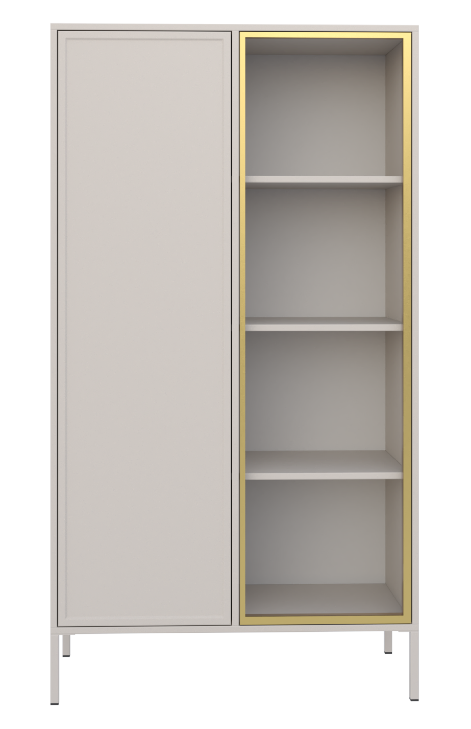 Witryna dwudrzwiowa Velveto ze szklanym frontem 90 cm kaszmir