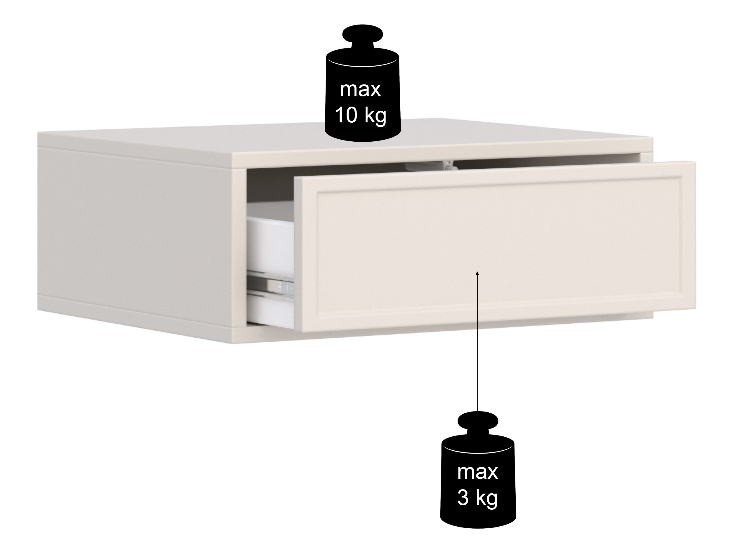 Szafka nocna Velveto wisząca z szufladą 50 cm czarny