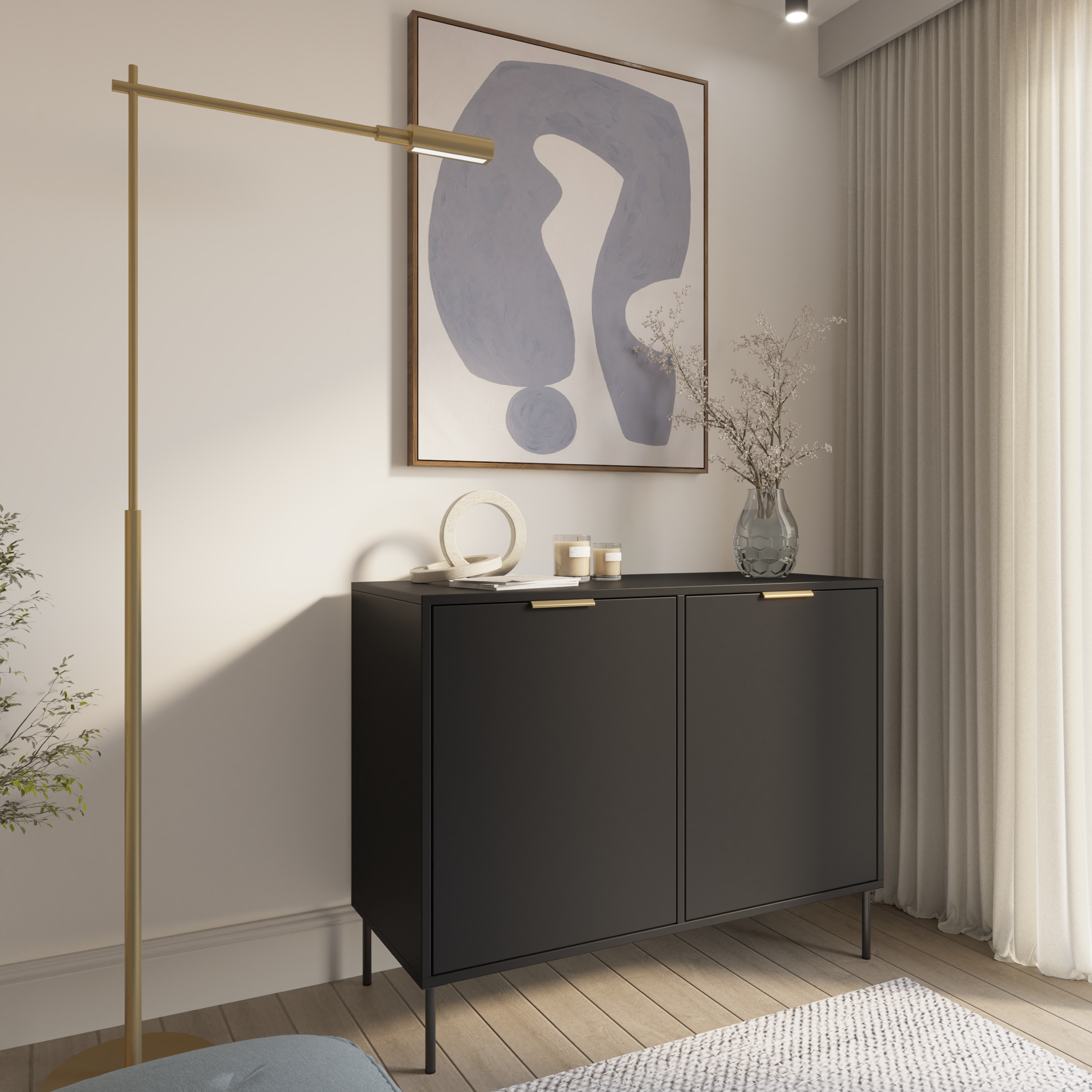 Komoda dwudrzwiowa Vena 100 cm czarny