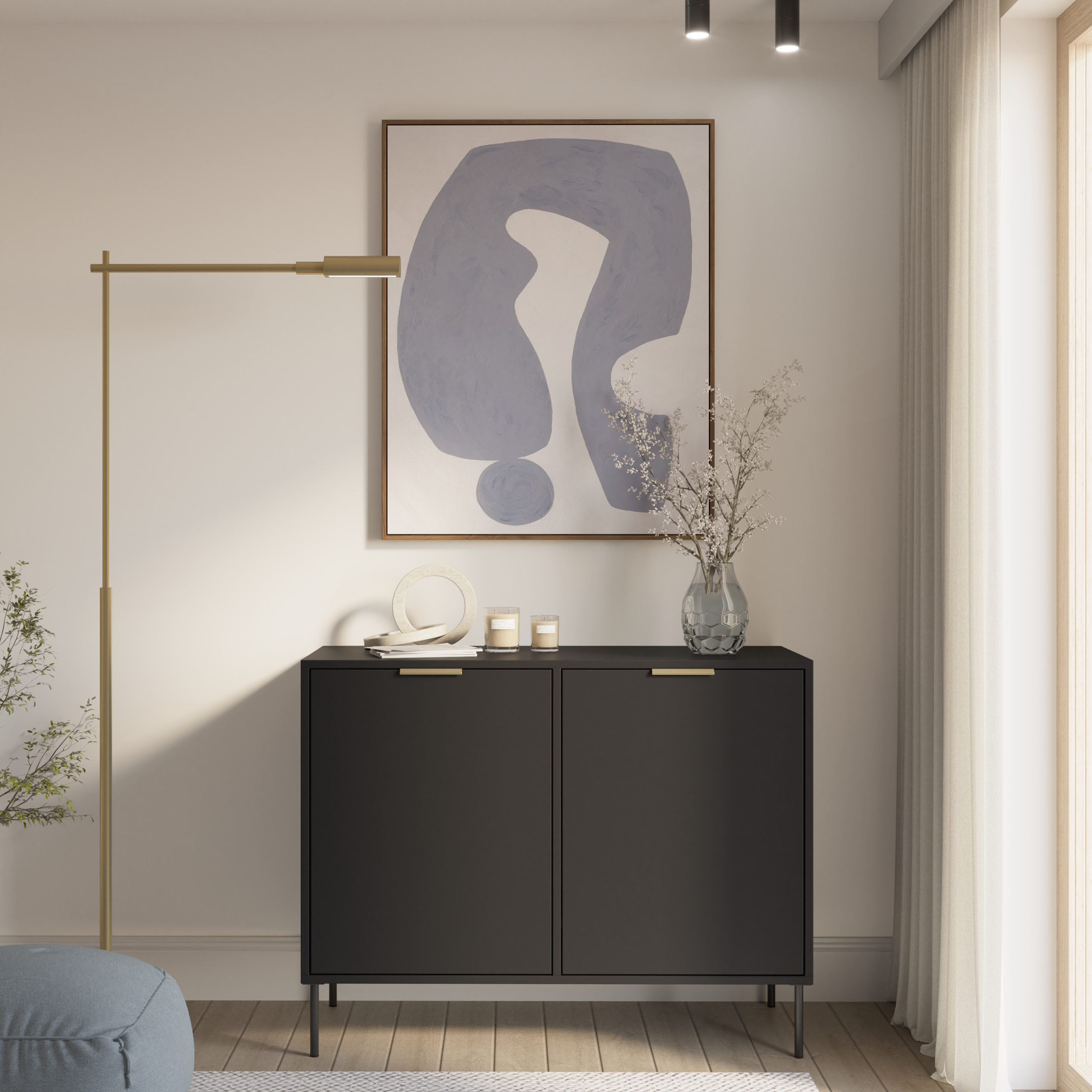 Komoda dwudrzwiowa Vena 100 cm czarny