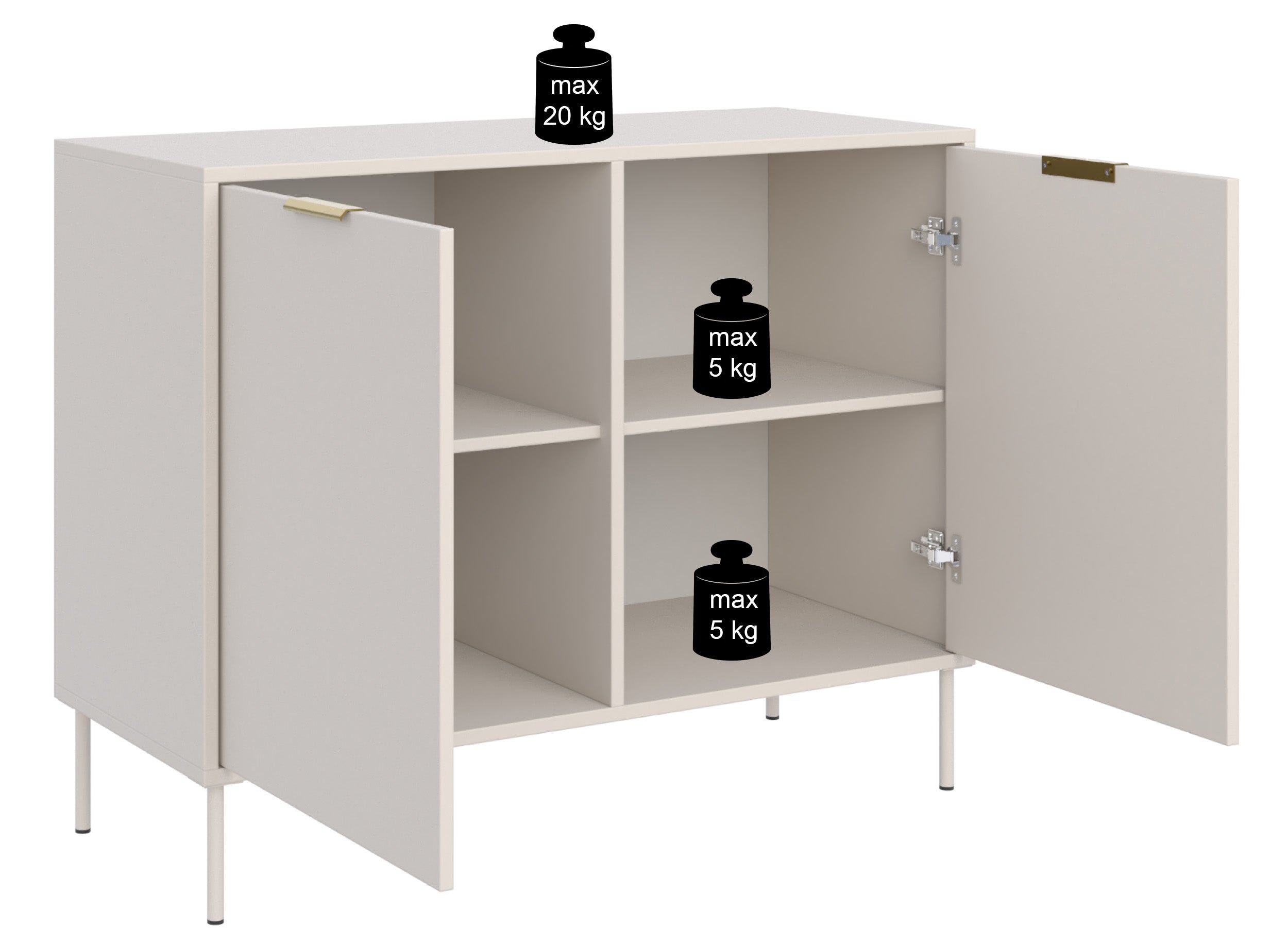 Komoda dwudrzwiowa Vena 100 cm czarny