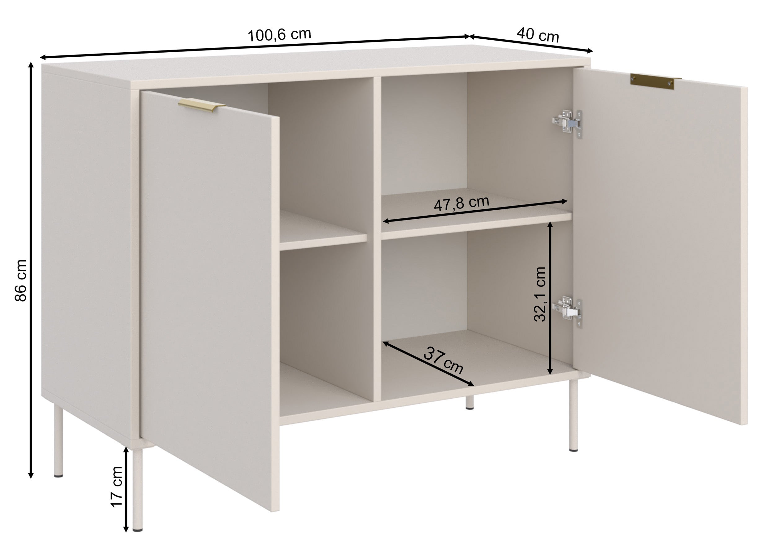 Komoda dwudrzwiowa Vena 100 cm biały