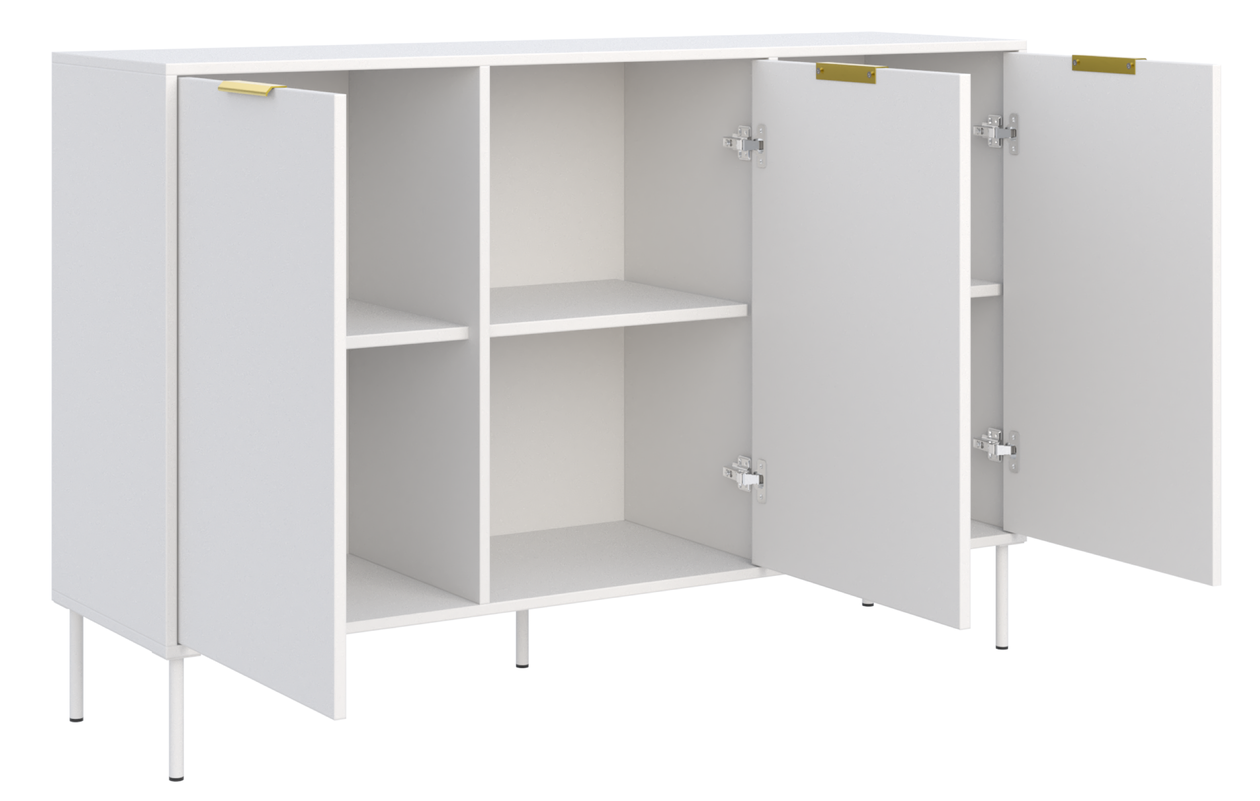 Komoda trzydrzwiowa Vena 150 cm biały