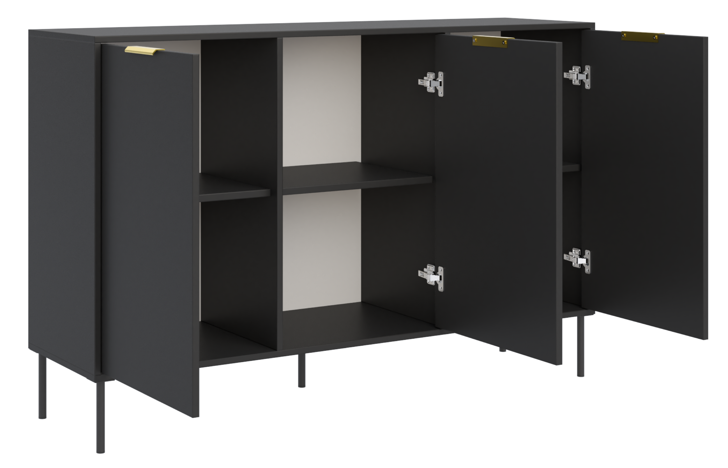 Komoda trzydrzwiowa Vena 150 cm czarny