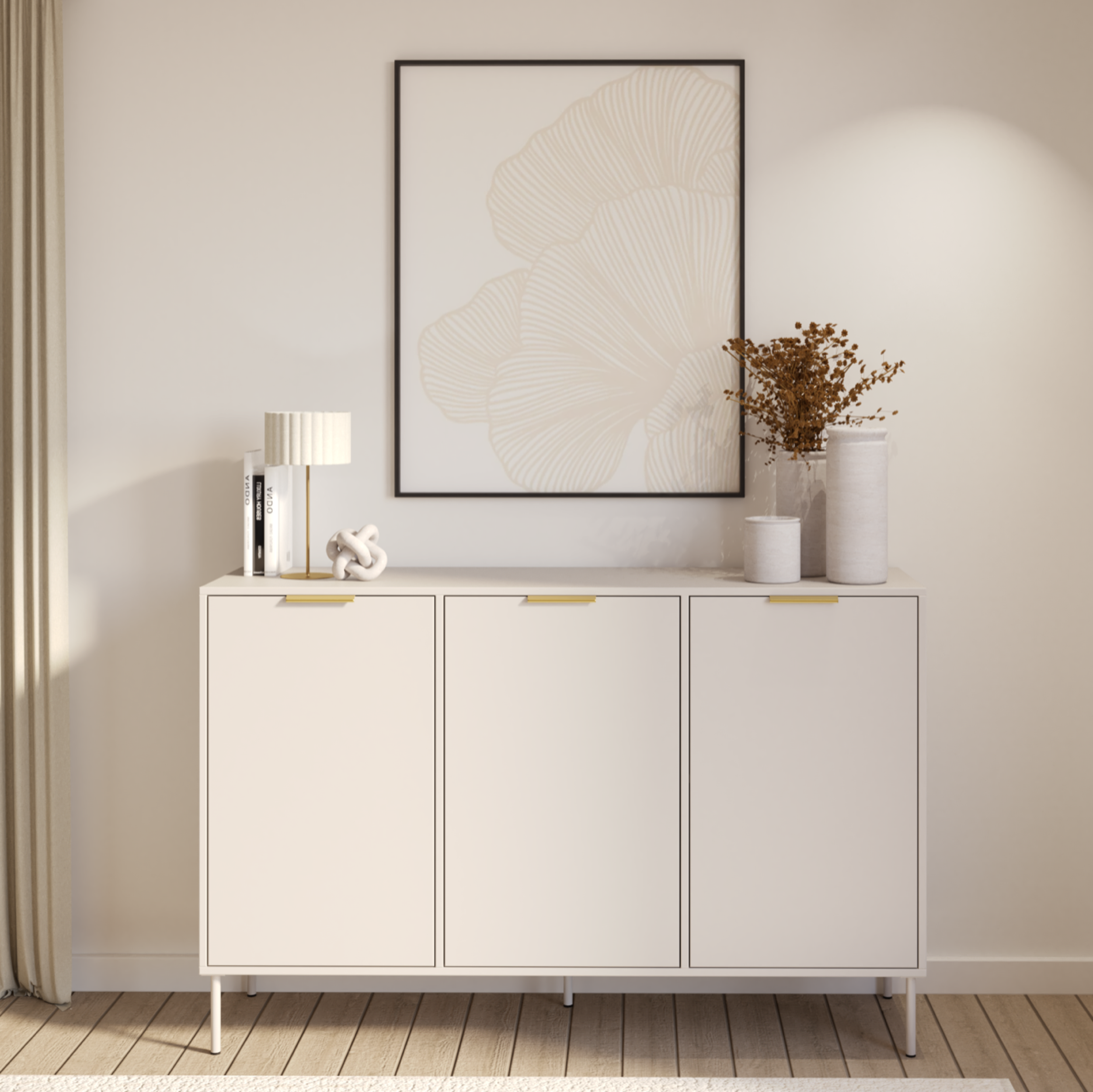 Komoda trzydrzwiowa Vena 150 cm kaszmir