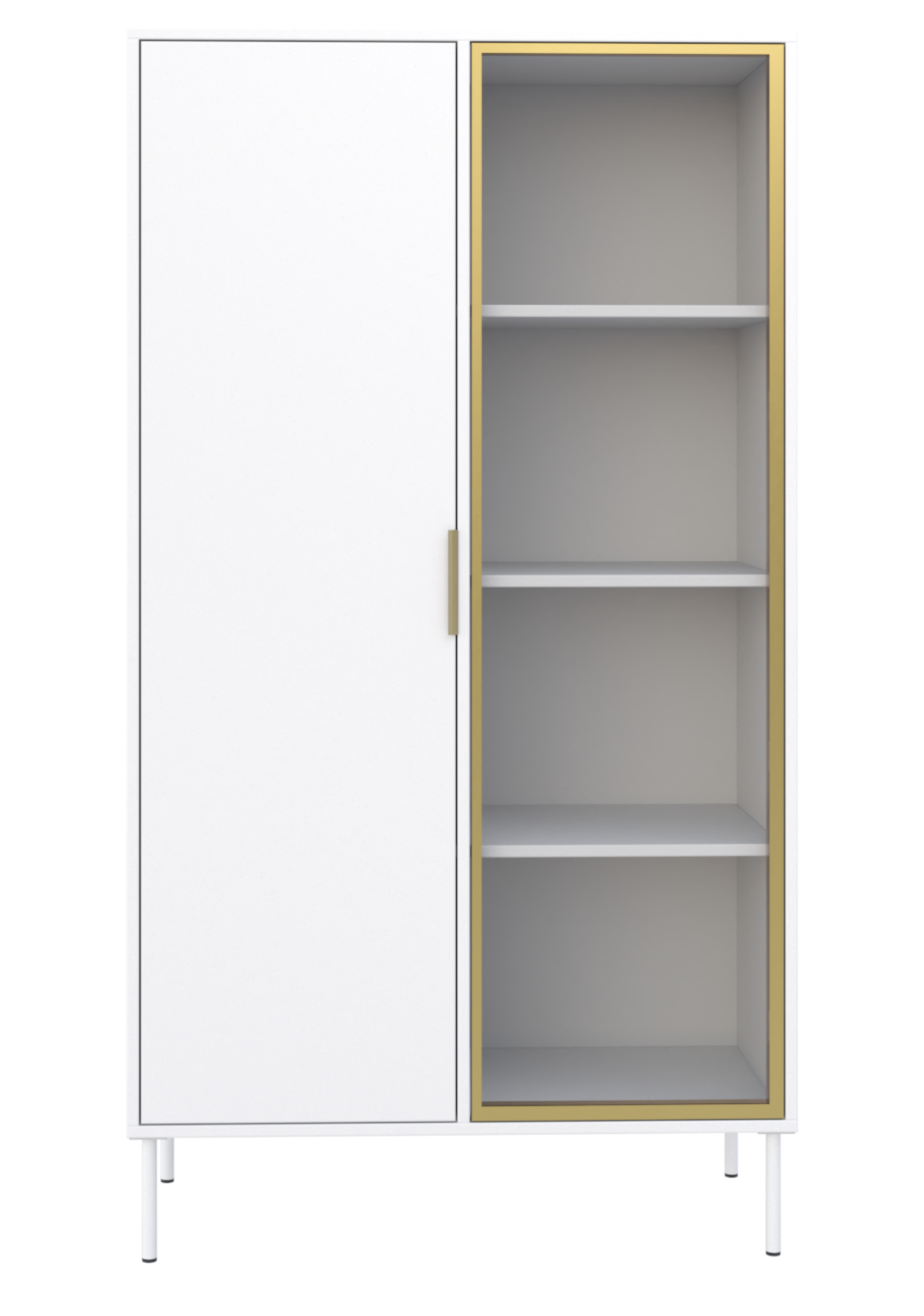 Witryna dwudrzwiowa Vena ze szklanym frontem 90 cm biały