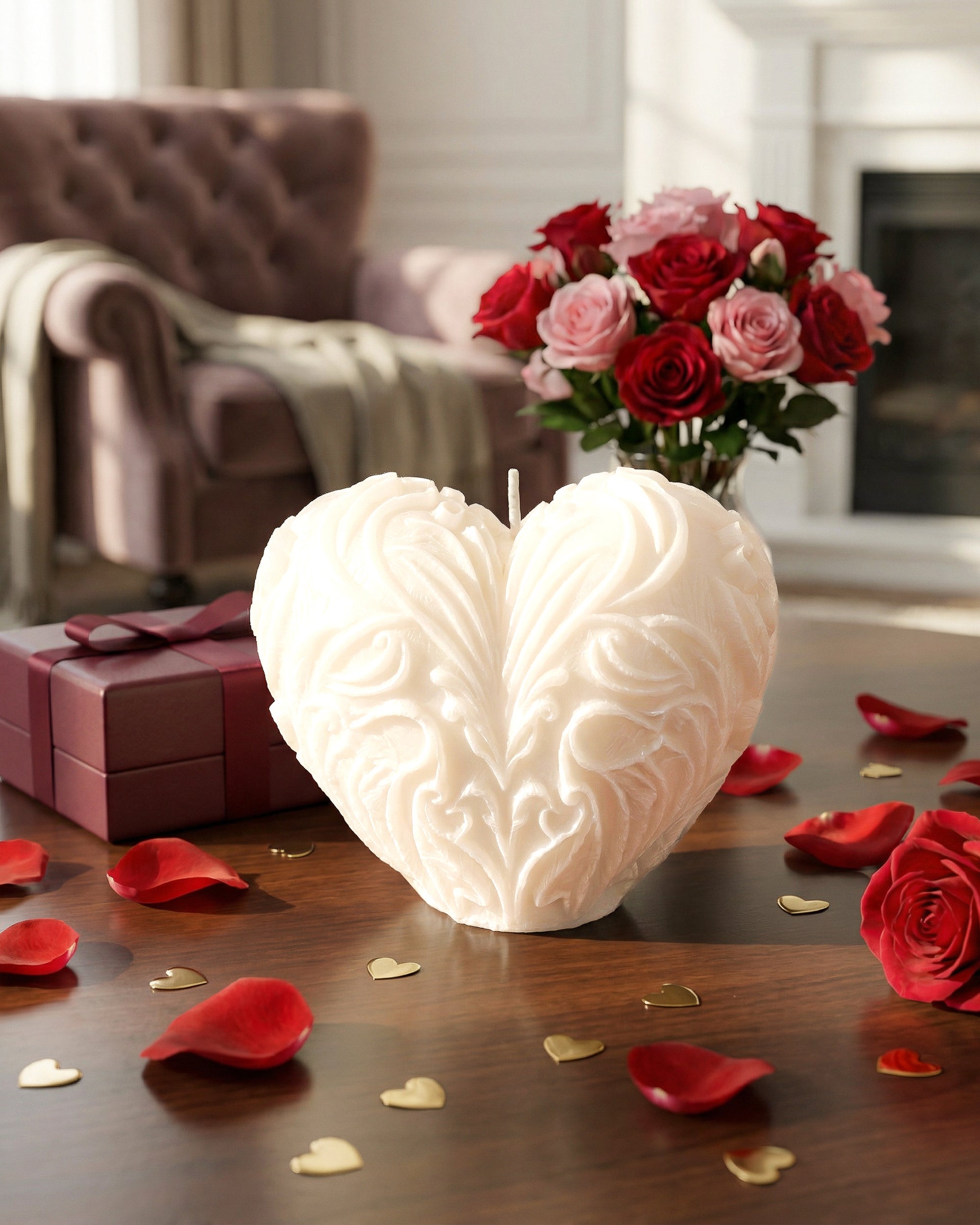 Świeca z wosku palmowego Heart Swan 140 g