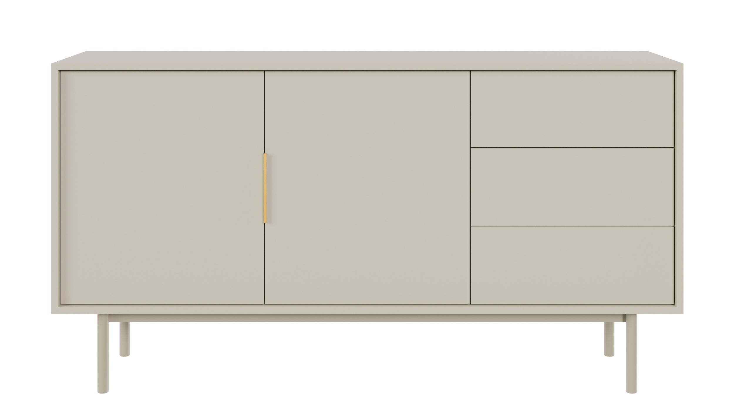 Komoda dwudrzwiowa Viviaro z trzema szufladami 154 cm kaszmir