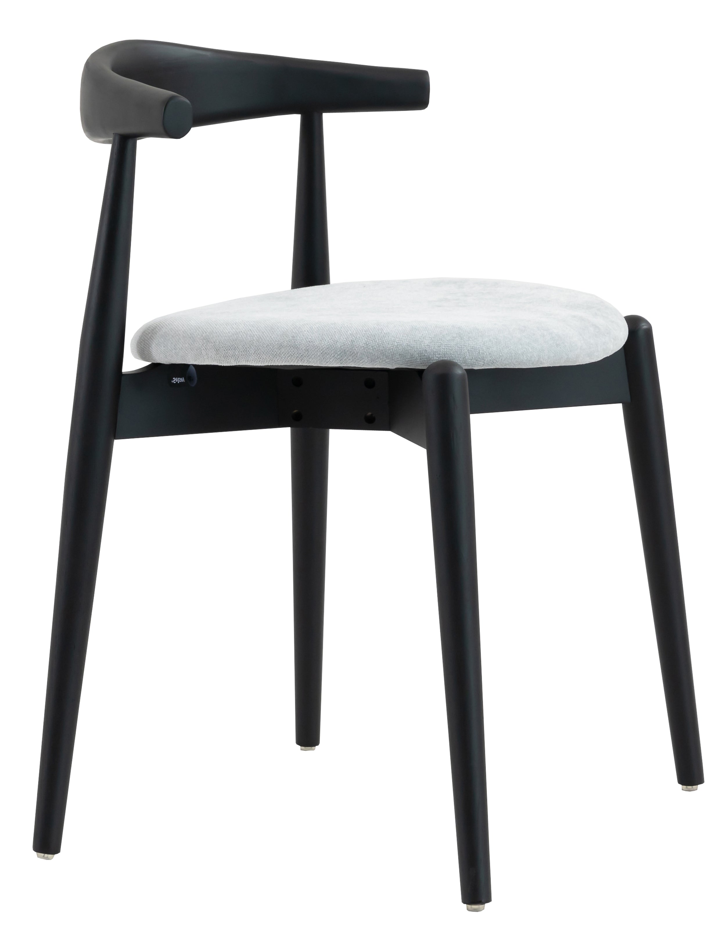 Krzesło drewniane do jadalni Dinesse w tkaninie łatwoczyszczącej szary szenil/czarny