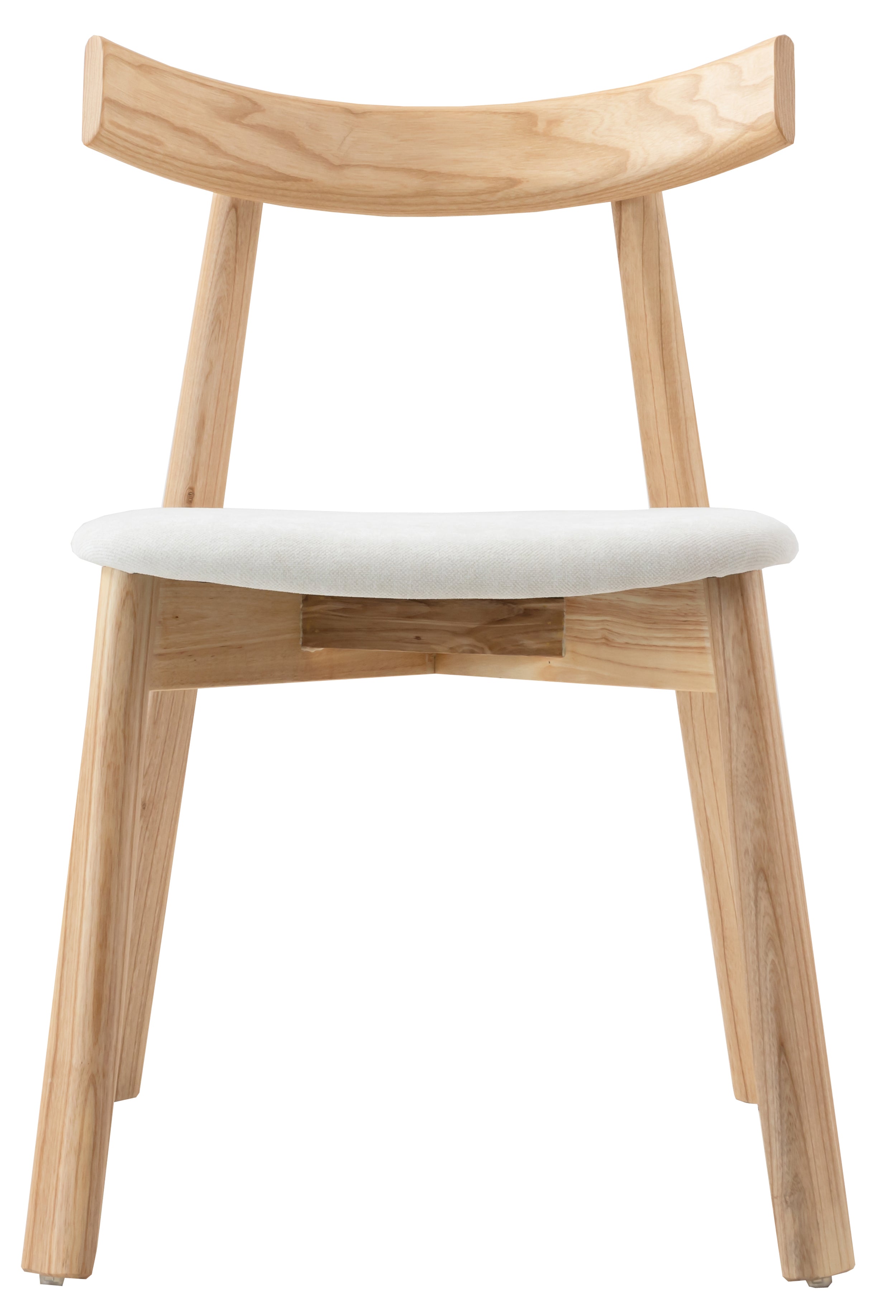 Krzesło drewniane do jadalni Delify w tkaninie łatwoczyszczącej kremowy szenil/dąb naturalny