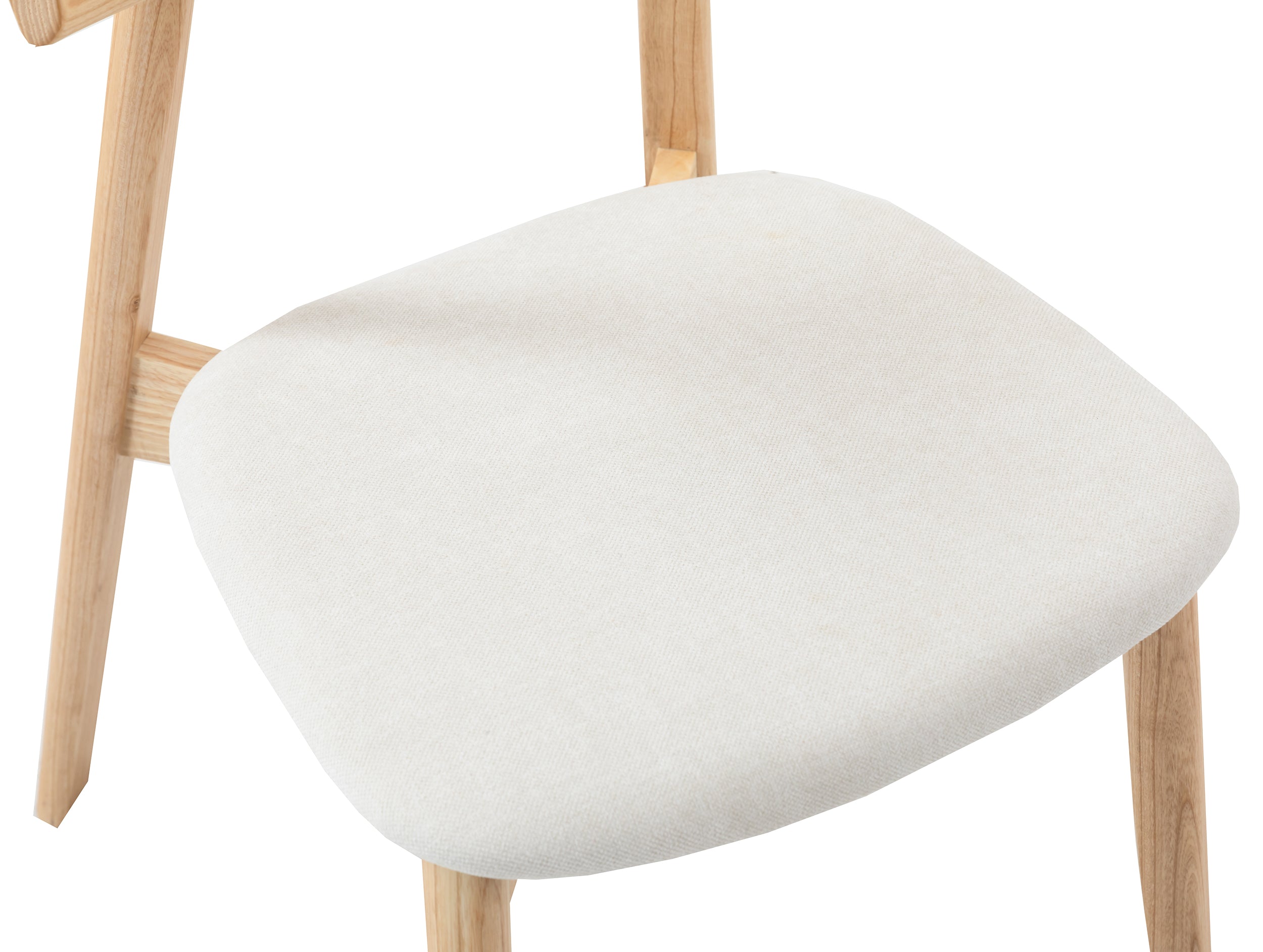 Krzesło drewniane do jadalni Delify w tkaninie łatwoczyszczącej kremowy szenil/dąb naturalny