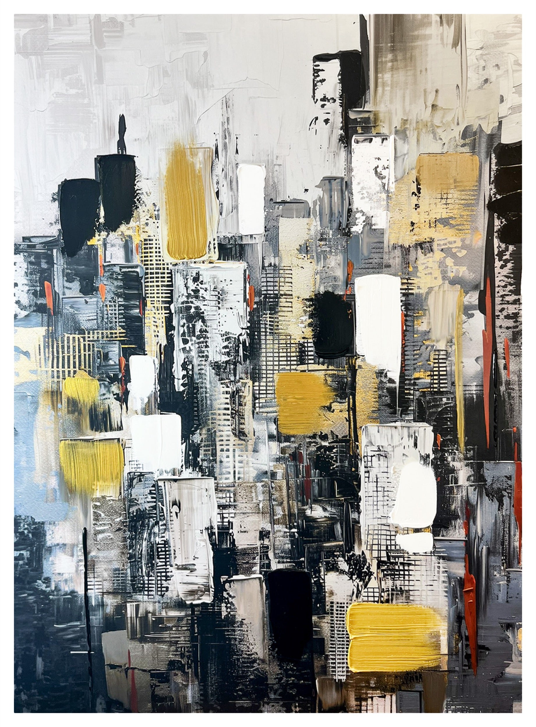 Obraz z ręcznie malowanymi elementami Cityscape 100x70 cm