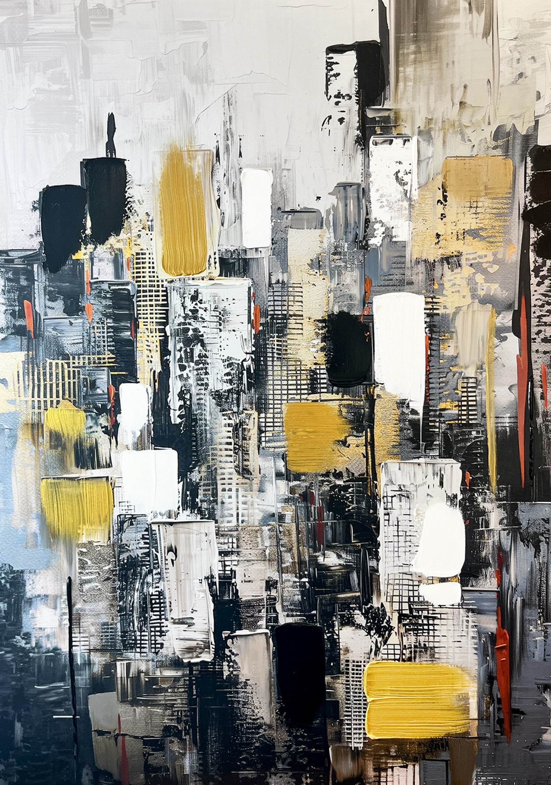 Obraz z ręcznie malowanymi elementami Cityscape 100x70 cm