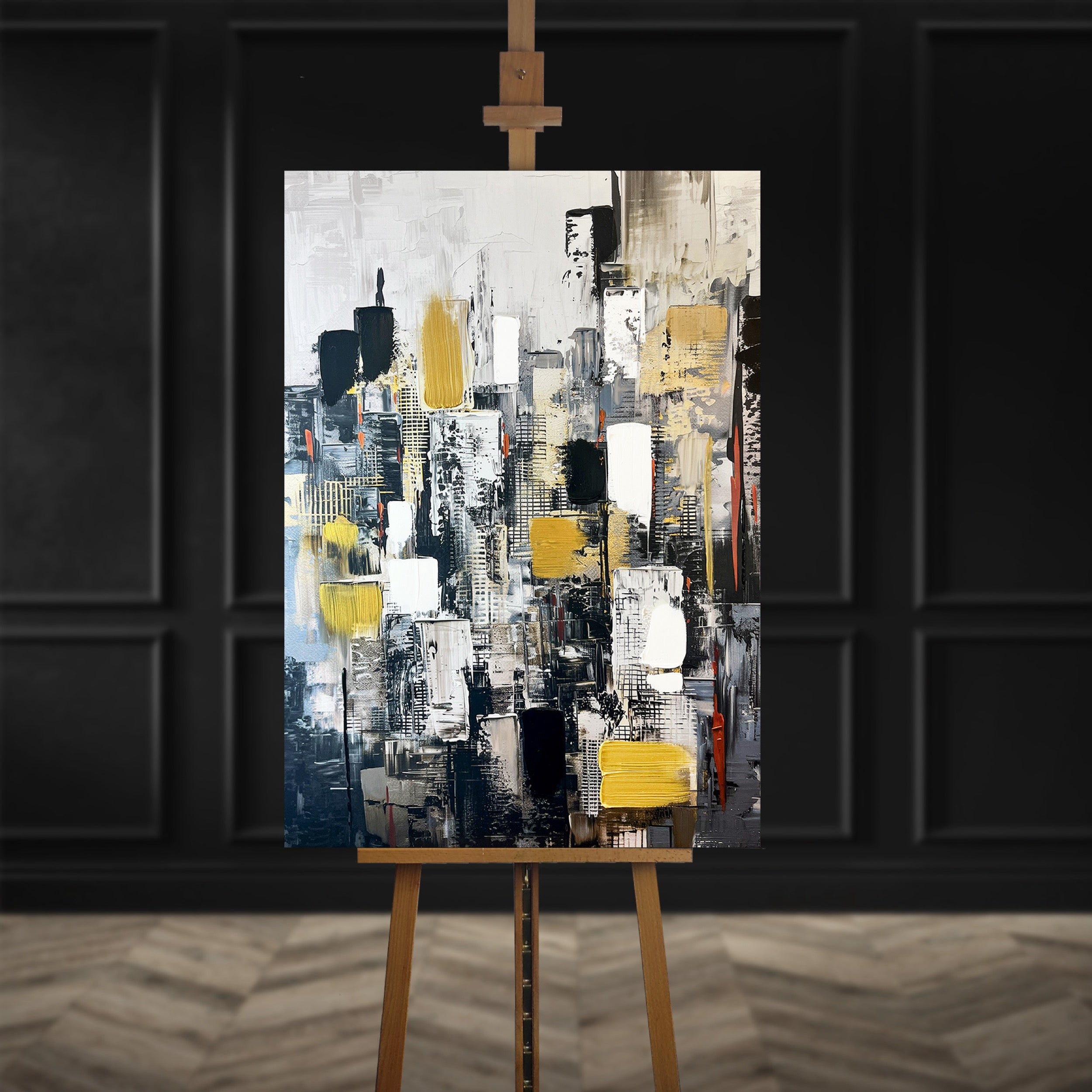 Obraz z ręcznie malowanymi elementami Cityscape 100x70 cm