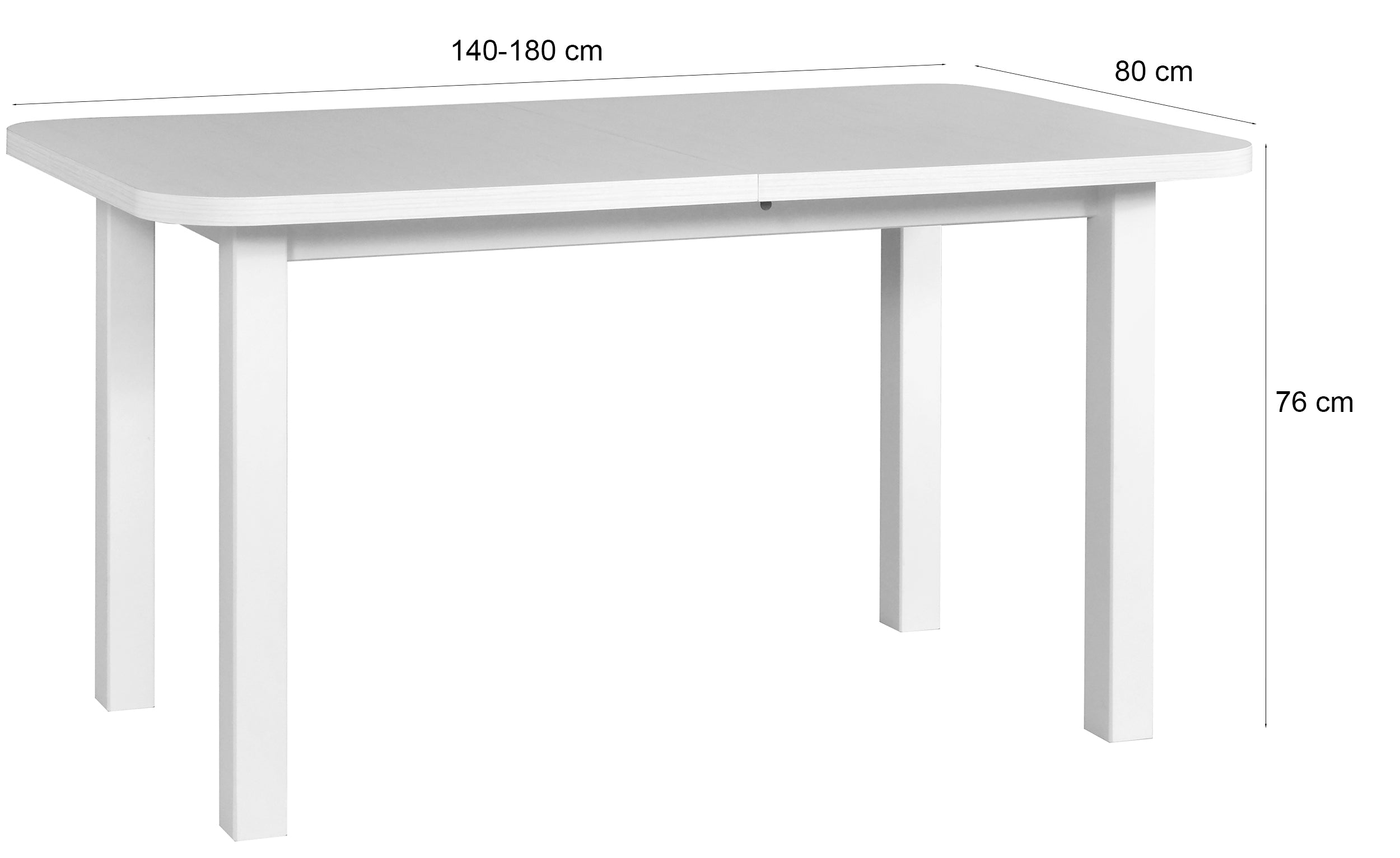 Stół drewniany do jadalni rozkładany Reeveli 140-180x80 cm biały