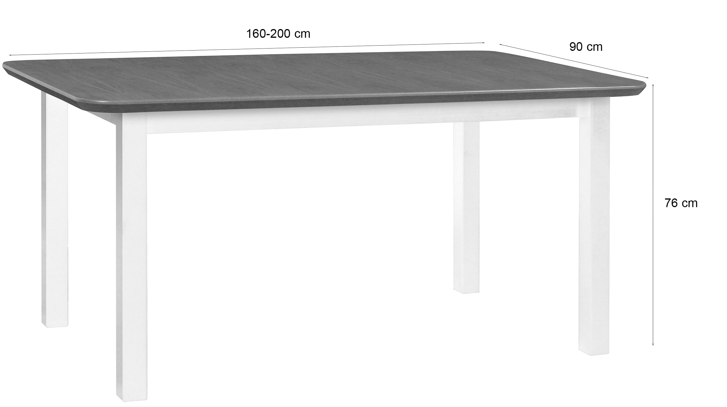 Stół drewniany do jadalni rozkładany Cobride 160-200x90 cm czarny/dąb naturalny