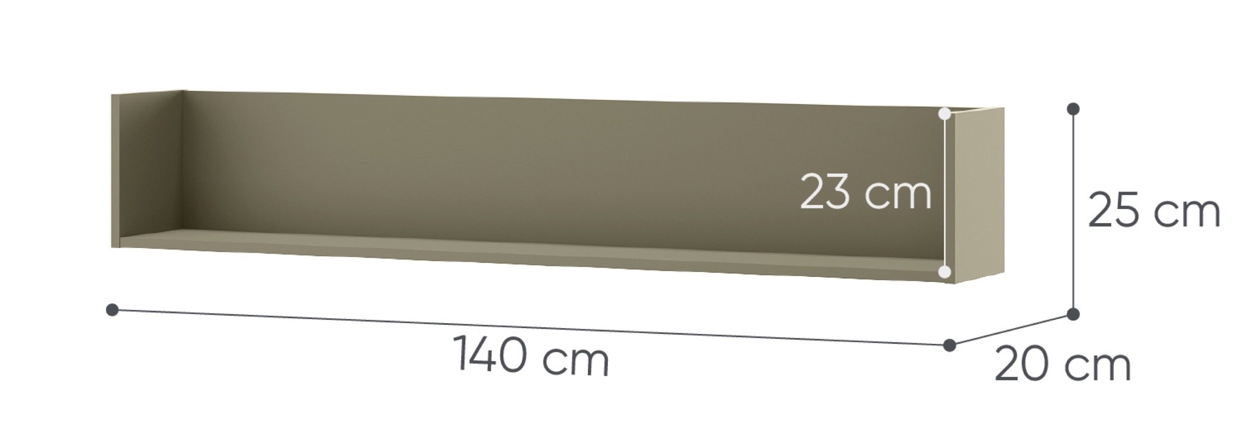 Półka młodzieżowa ścienna Woow 140 cm eukaliptus
