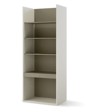 Regał młodzieżowy szeroki Woow z pięcioma półkami i oświetleniem 85 cm szampański/eukaliptus