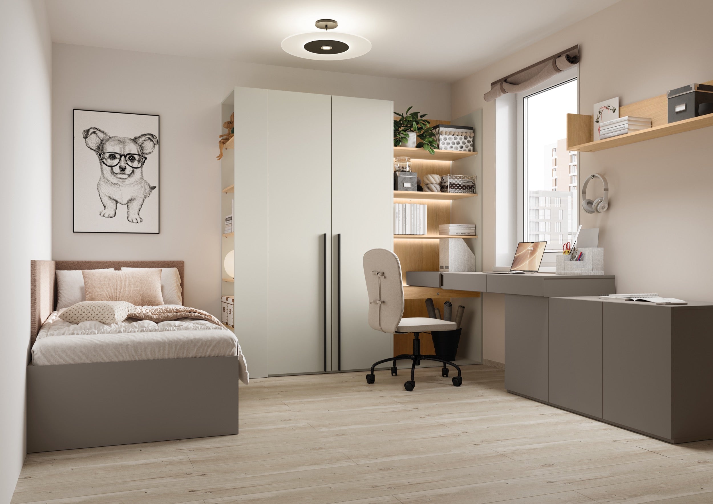 Zestaw dwóch paneli tapicerowanych Woow 2x95 cm brązowy