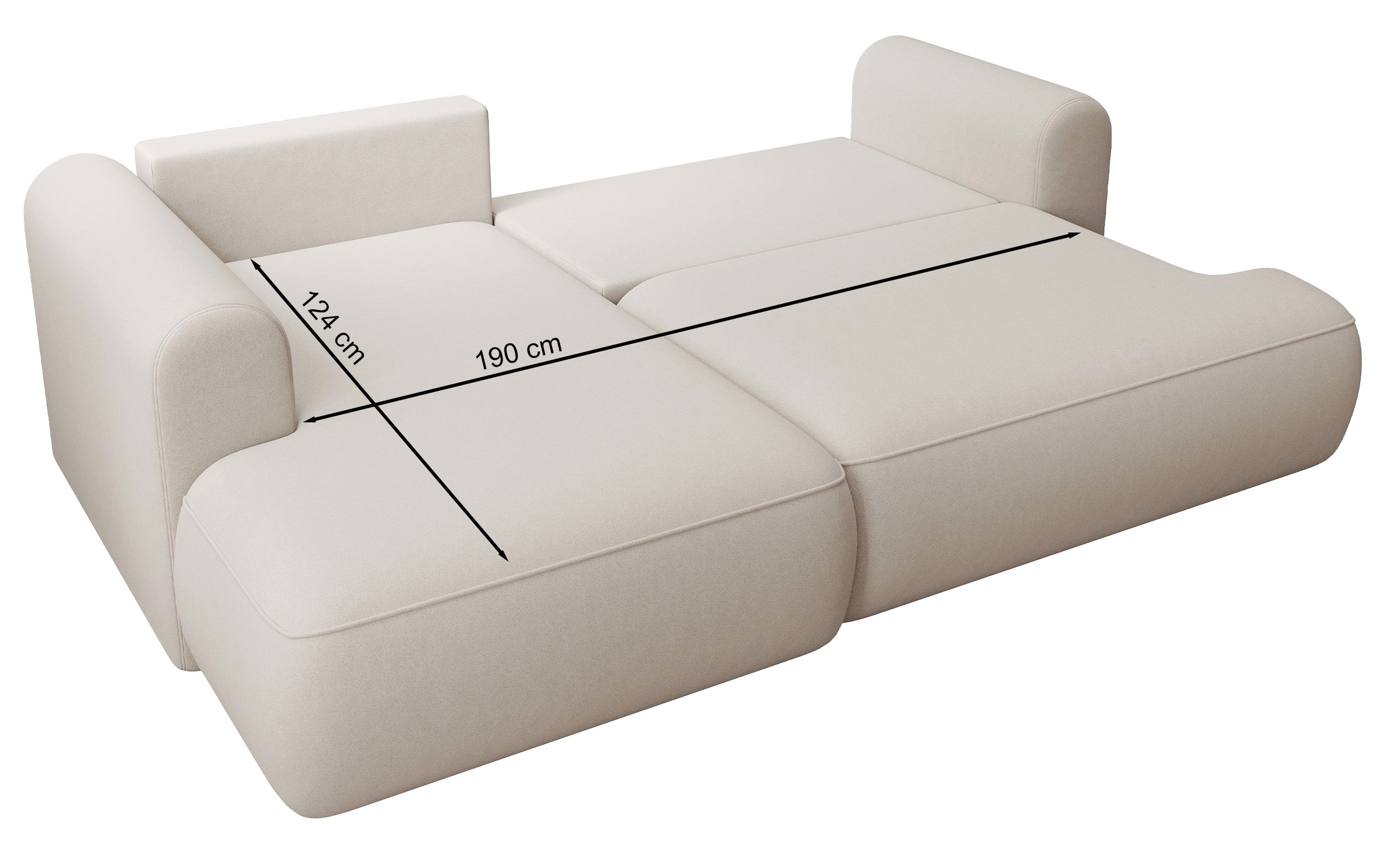 Narożnik z funkcją spania Ovo mini L-kształtny lewostronny z pojemnikiem ciemnoszary welur łatwoczyszczący