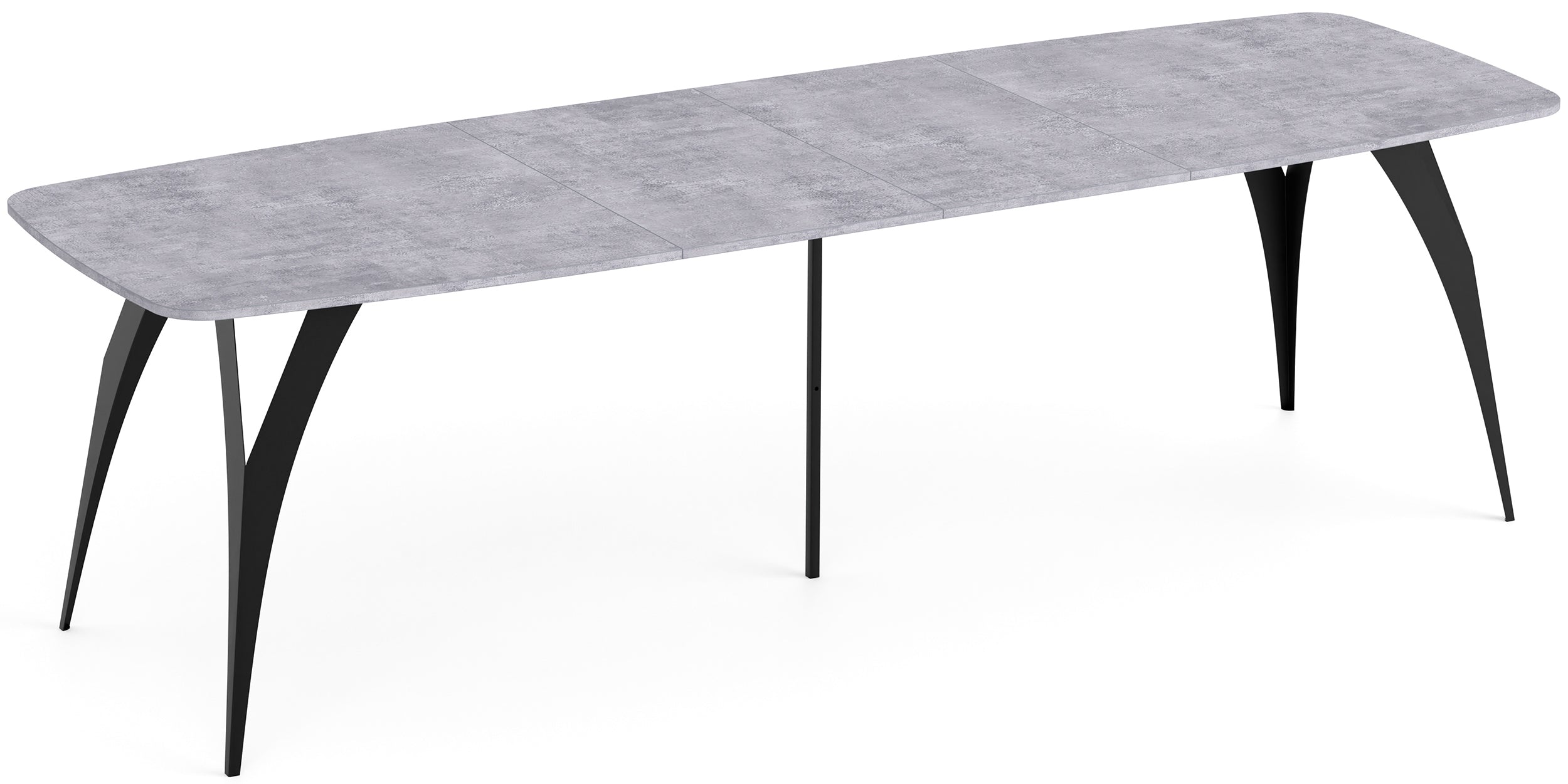 Stół rozkładany do jadalni Diffini 180-280x90 cm Bellato Szary z czarnymi nogami