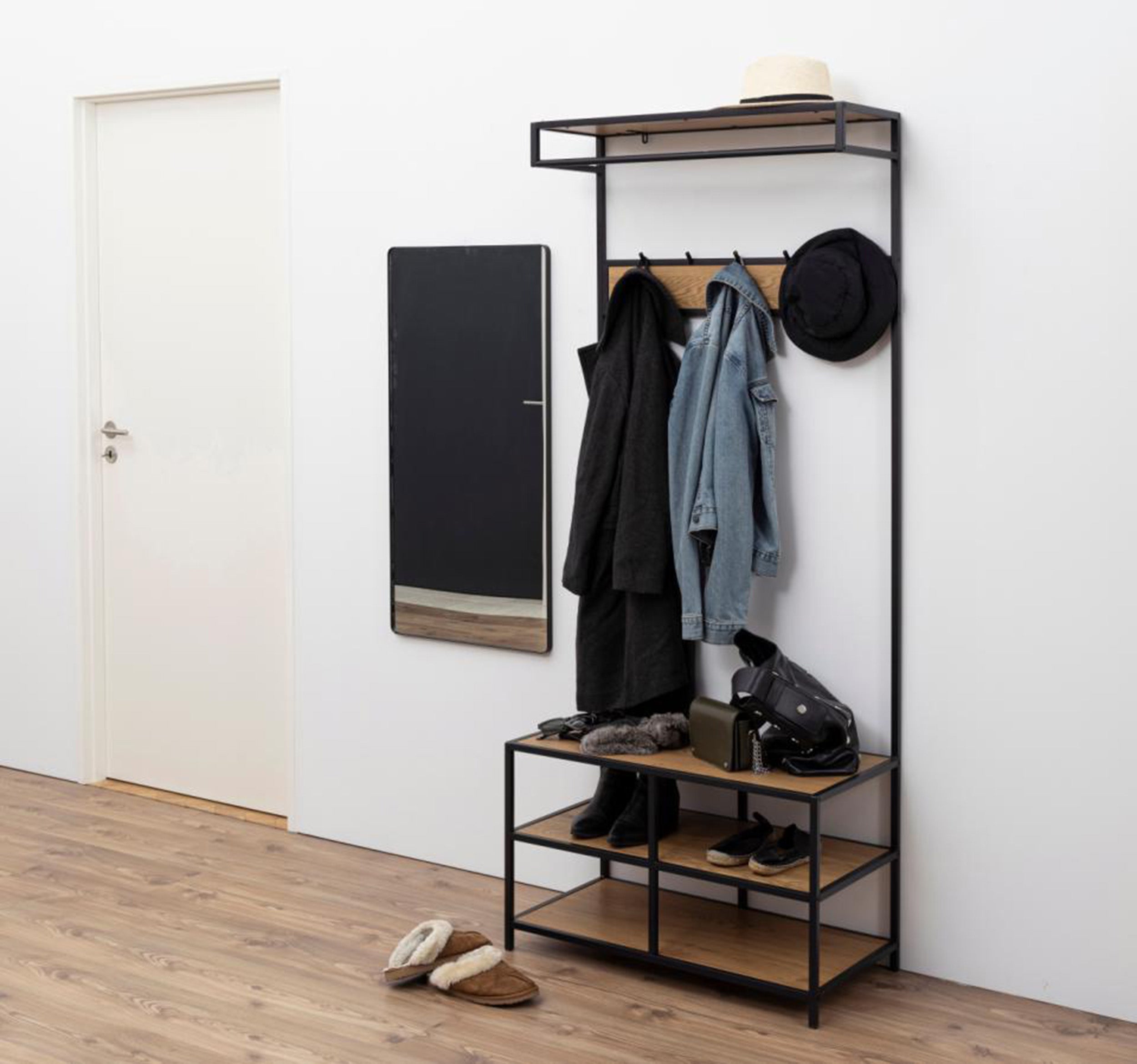 Lustro ścienne Zeler 50x100 cm z czarną ramą
