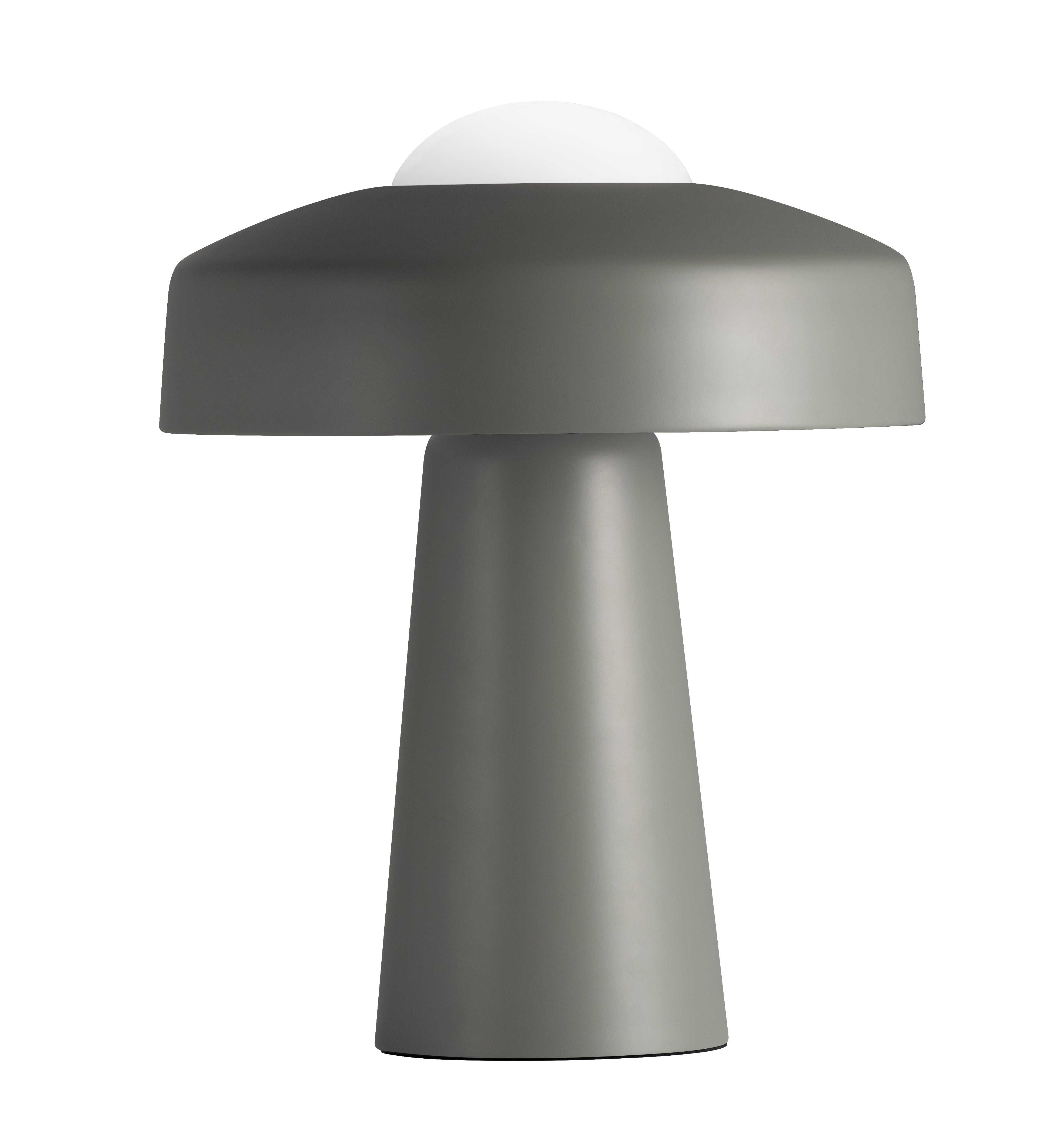 Lampa stołowa Time szara szklany klosz