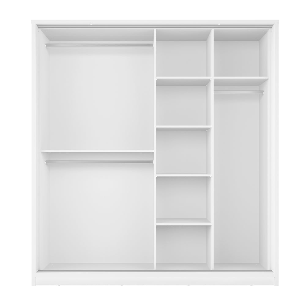 Szafa Arti 180 cm z lustrzanym frontem Biały