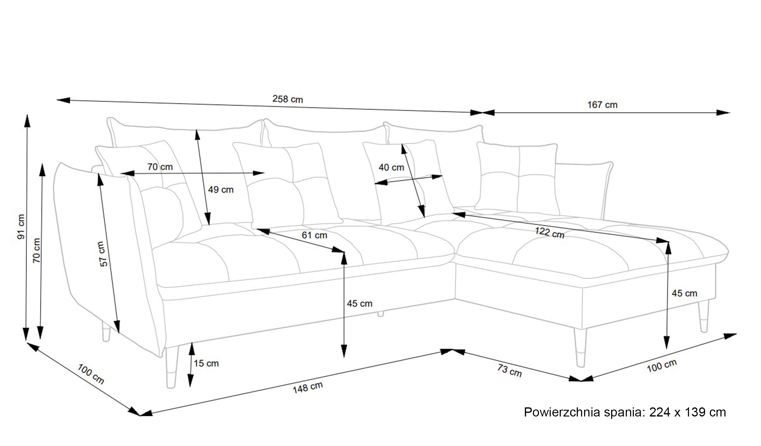 Narożnik z funkcją spania Balze L-kształtny z pojemnikiem oliwkowy velvet hydrofobowy lewostronny