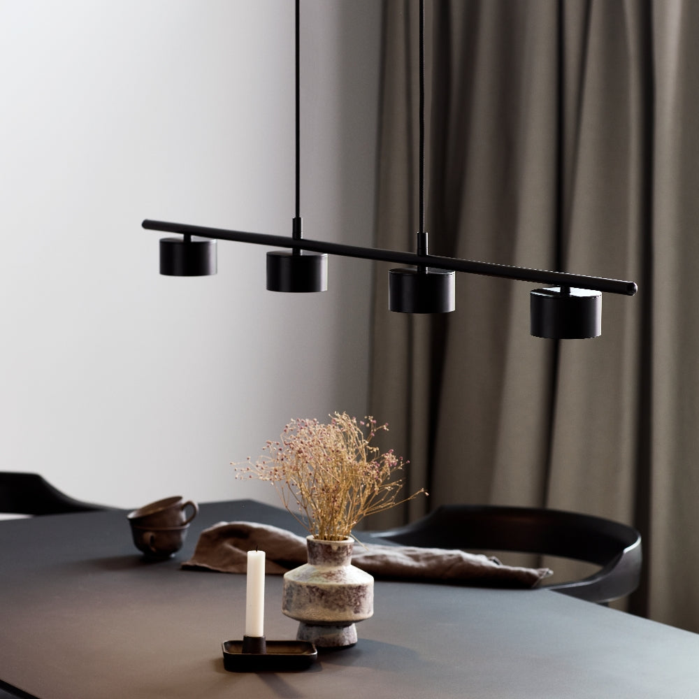 Lampa wisząca Clyde x4 czarna 115 cm
