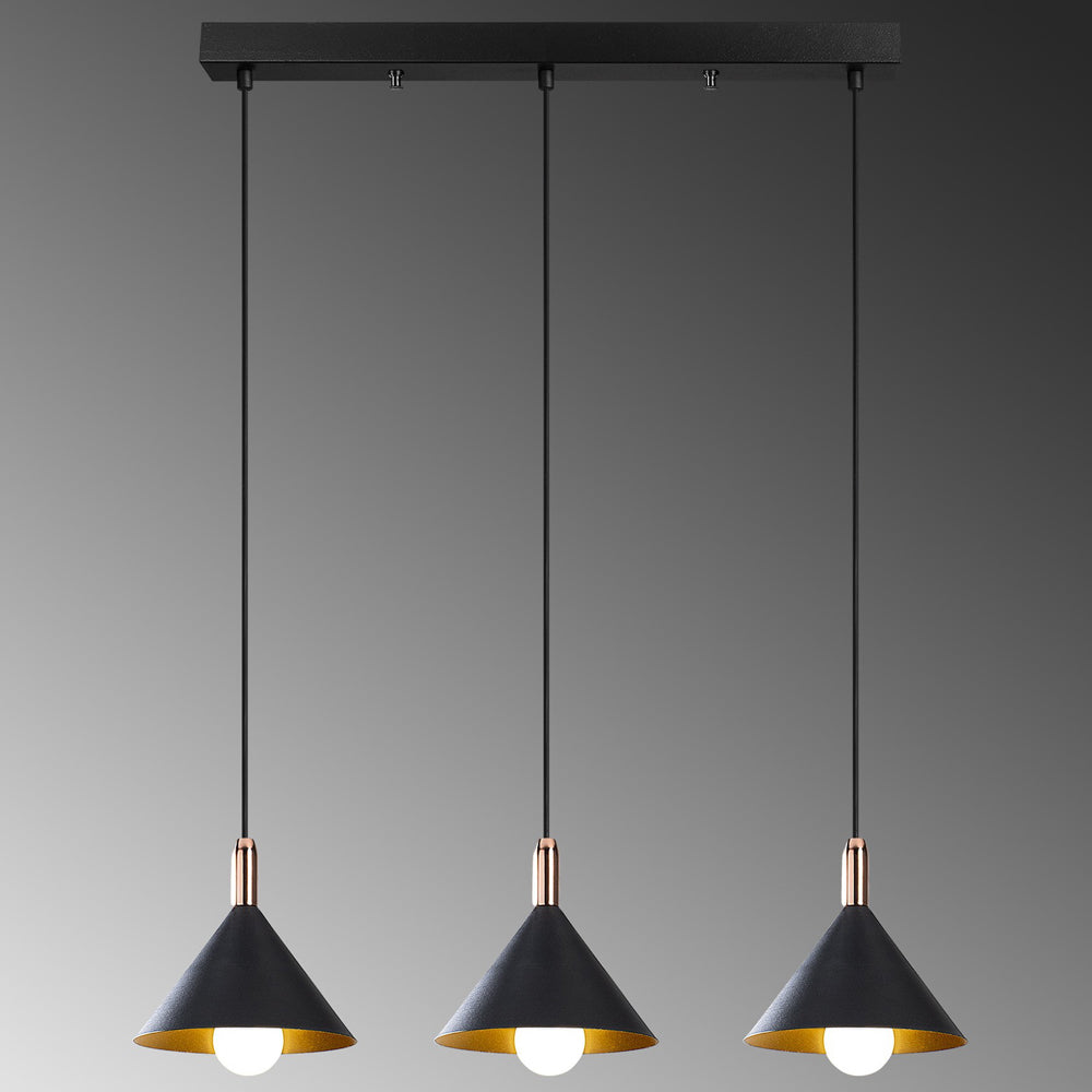 Lampa wisząca Lediane x3 czarna