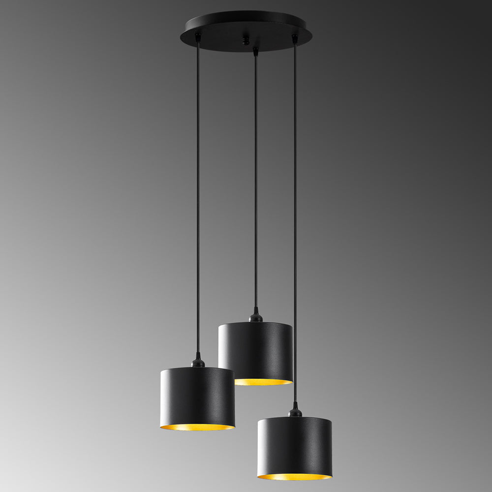 Lampa wisząca Hortensis x3 kaskada czarna 40 cm