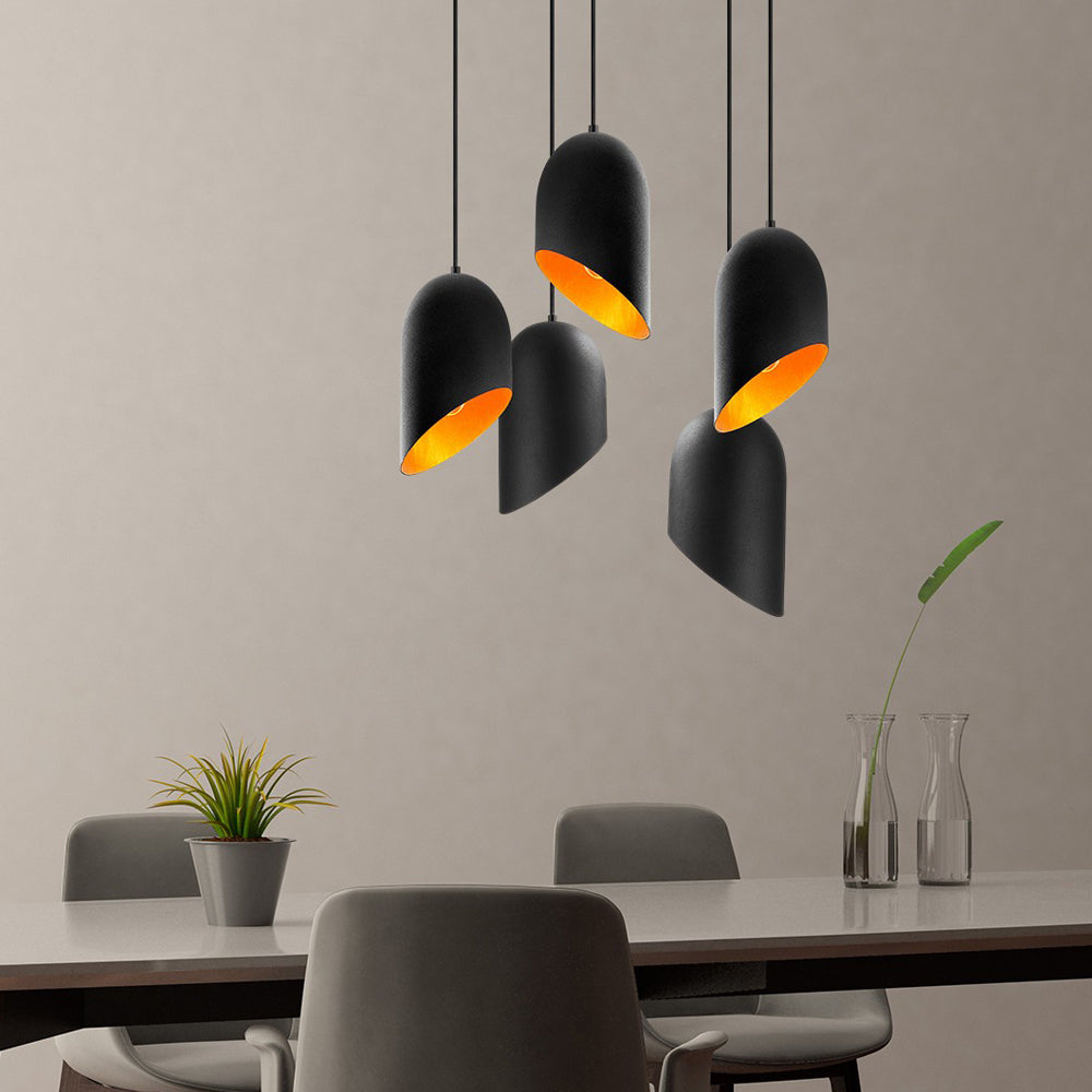 Lampa sufitowa Azariah x5 zakrzywiona średnica 12 cm czarna