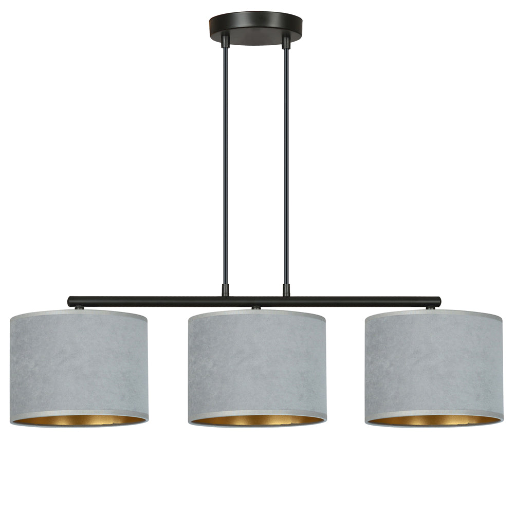 Lampa wisząca Hellid x3 72 cm szara
