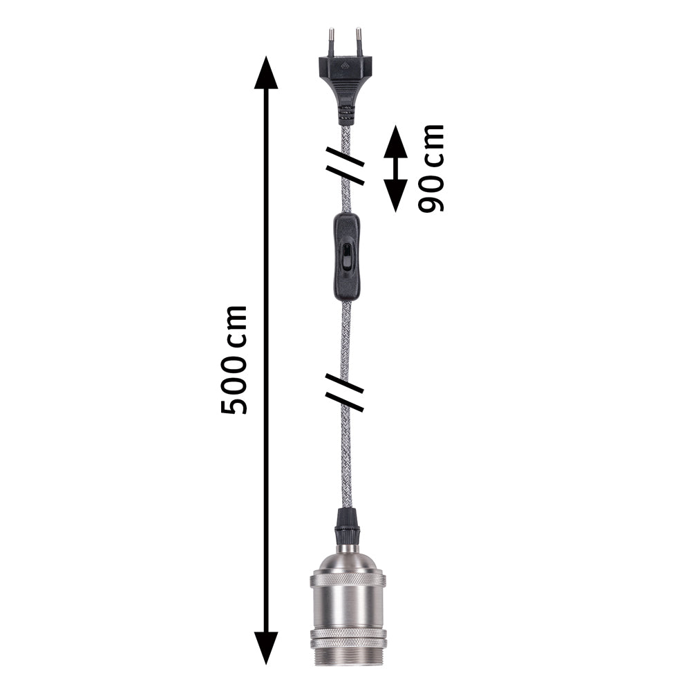 Lampa wisząca Tavaco 5m szara